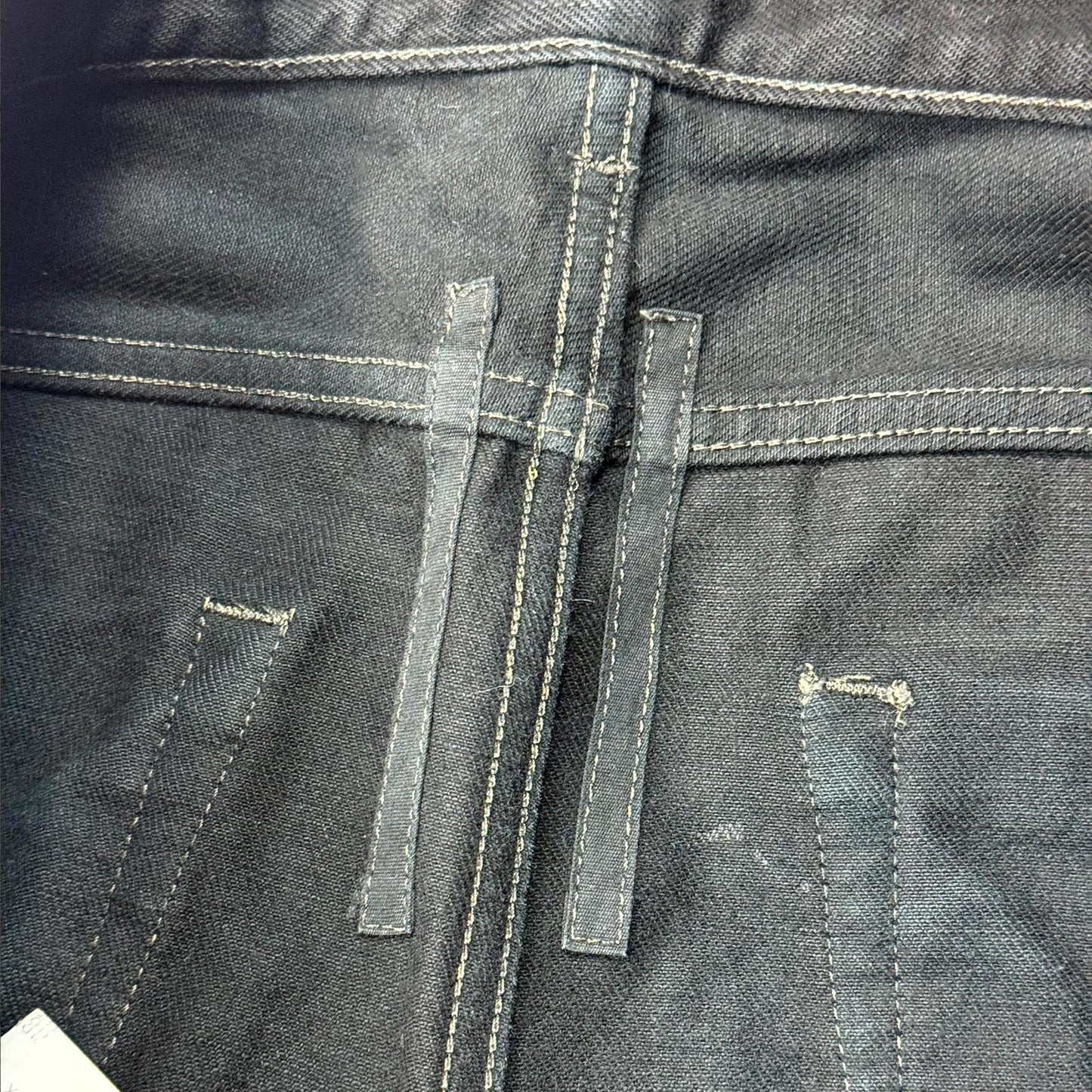 SS16 Rick Owens Black Waxed Torrence Cut Denim