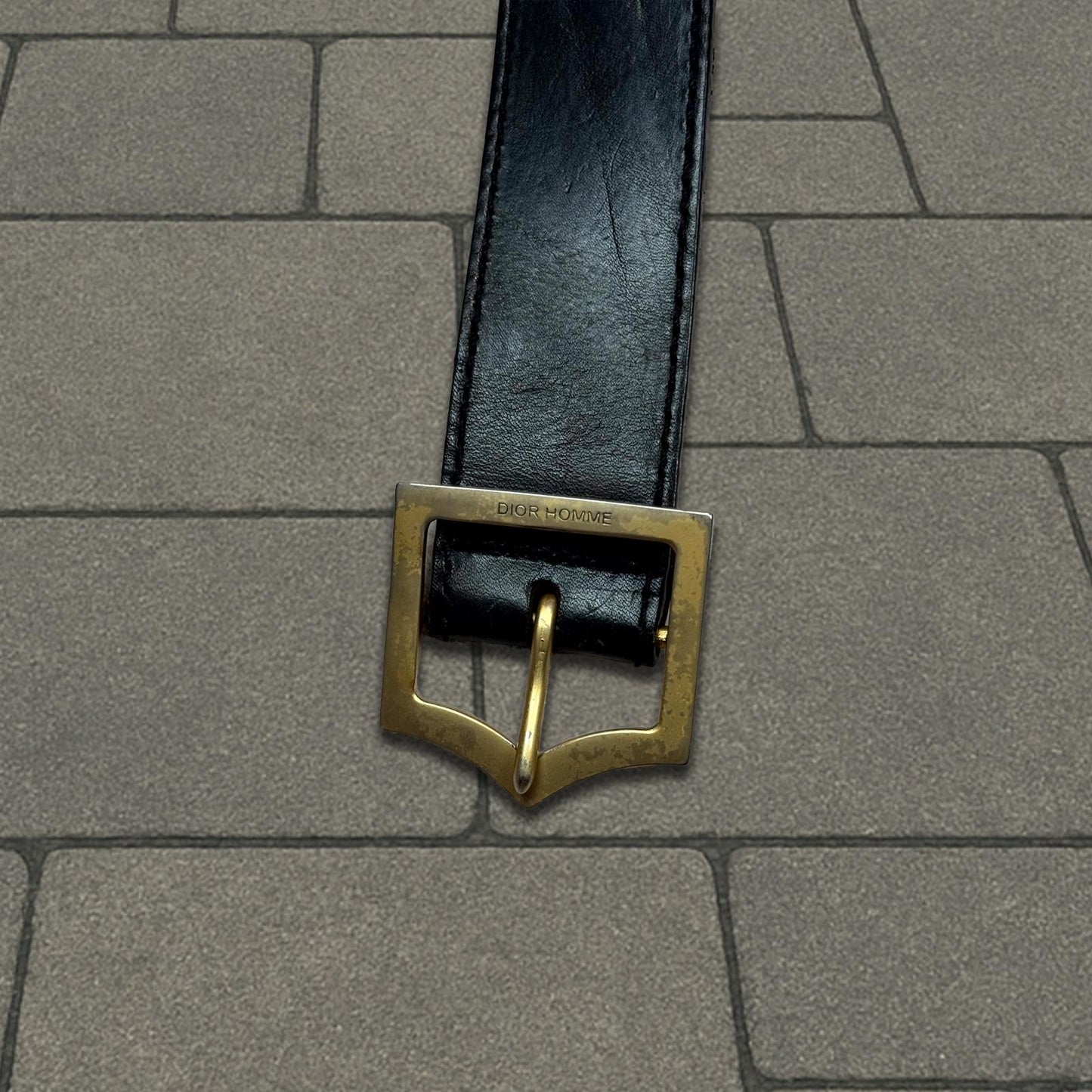 SS05 Dior Homme Black Leather D Point Belt