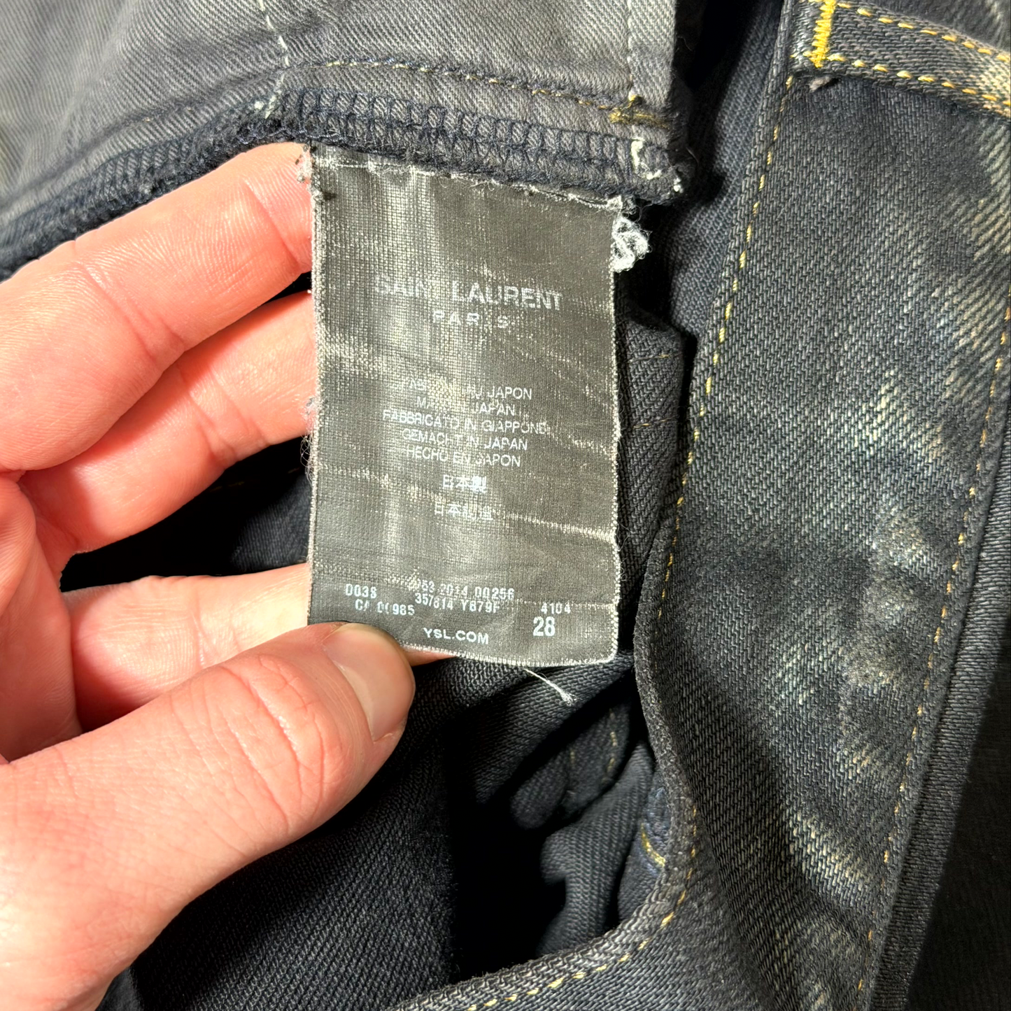 FW14 Saint Laurent Paris Oil Crash Denim