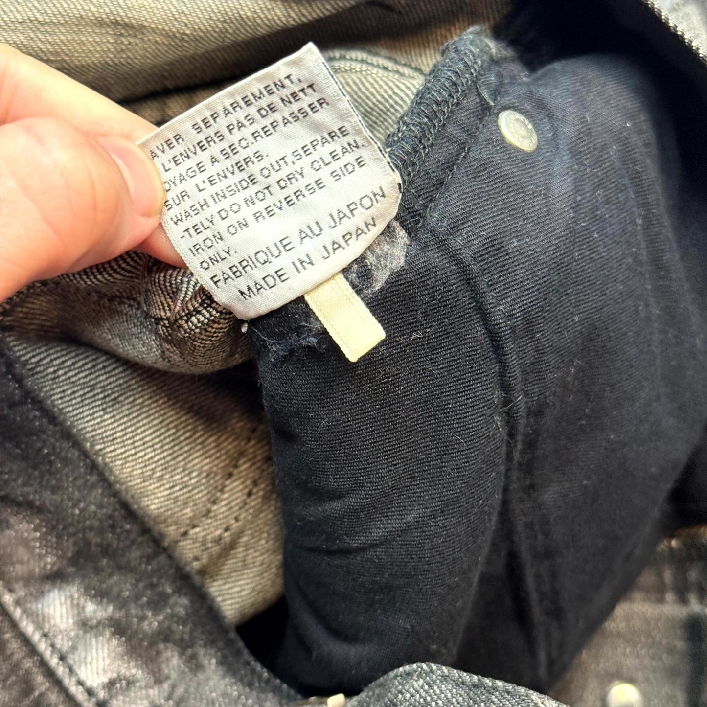 AW08 Dior Homme Black Waxed Luster Denim