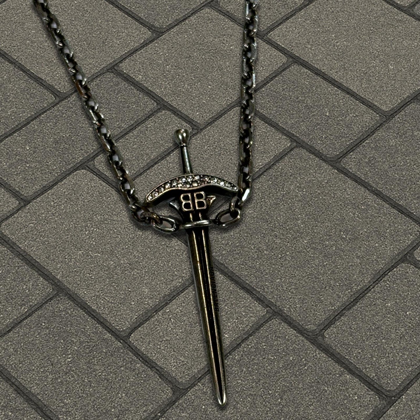Balenciaga Goth Sword Crystal Chain