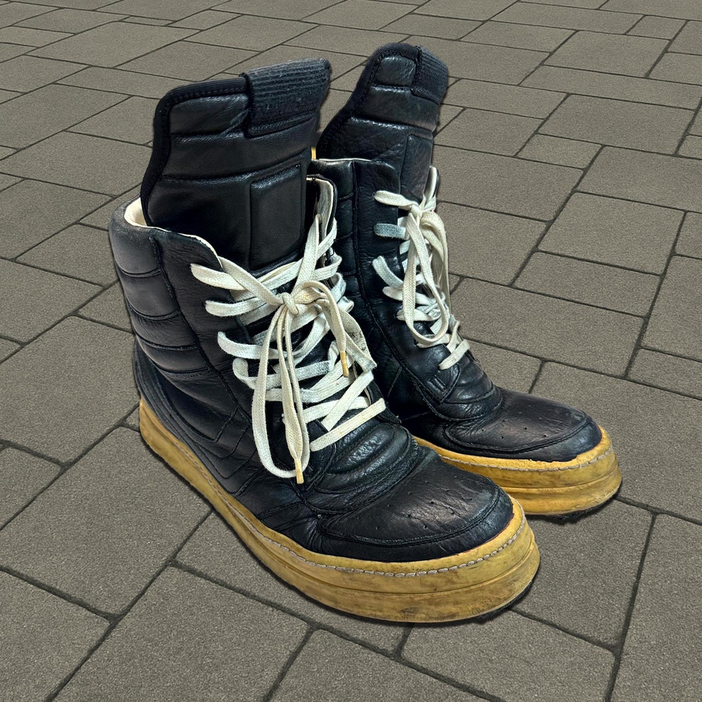 AW06 Rick Owens Black Leather Dunks