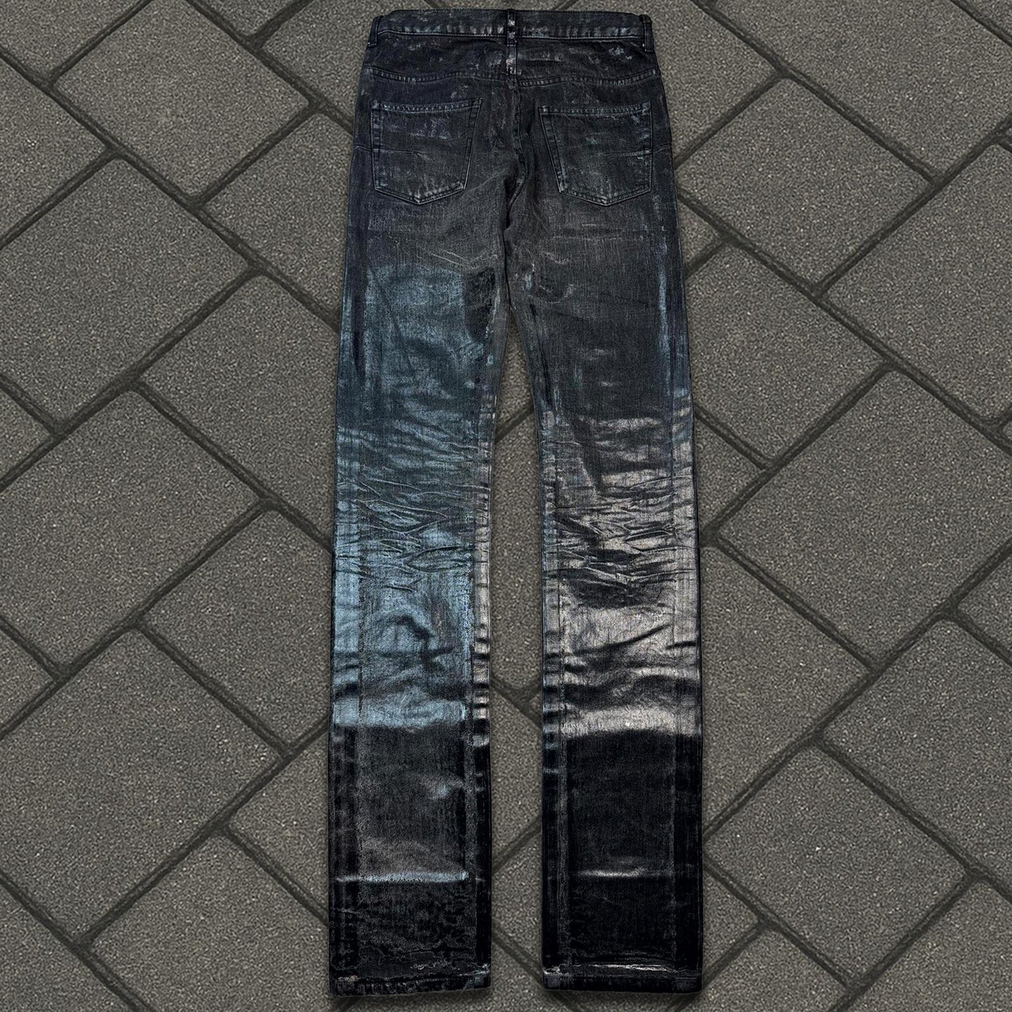 AW04 Dior Homme Black Waxed Luster Denim