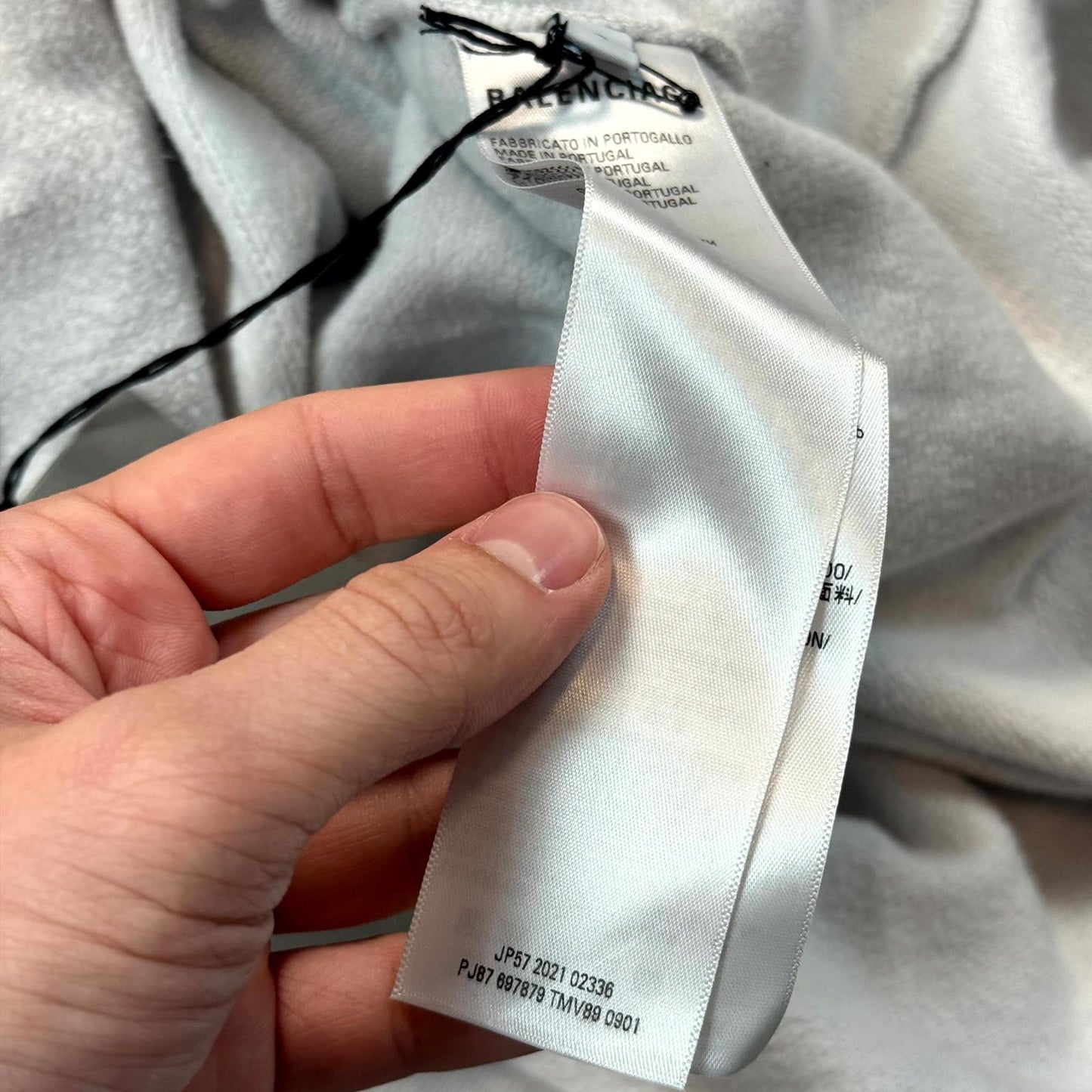 2021 Balenciaga Grey Metal Logo Hoodie