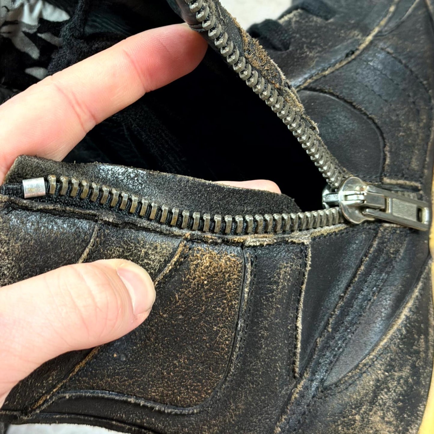 SS08 Rick Owens Blistered Leather Dunks