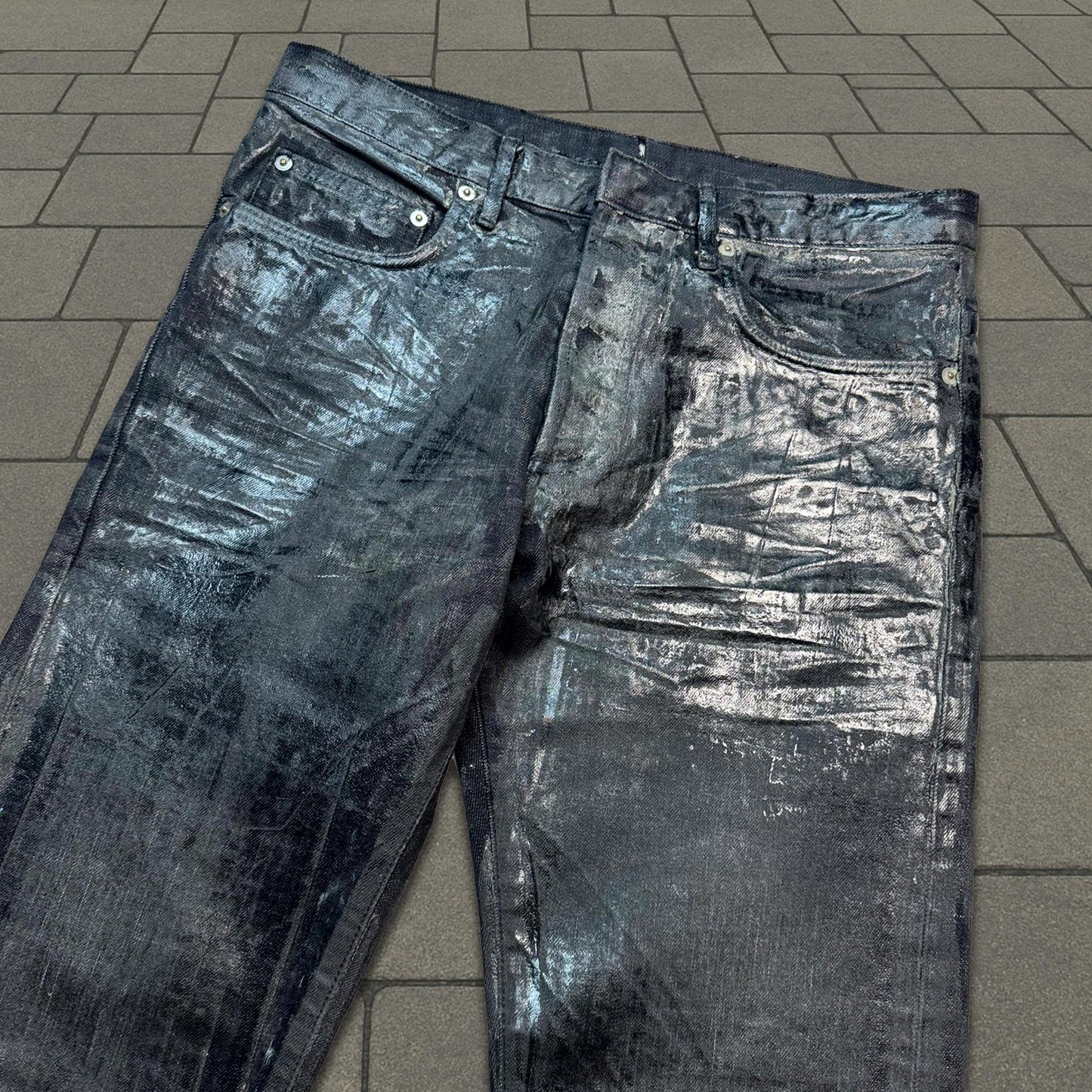 AW05 Dior Homme Black Waxed Luster Denim