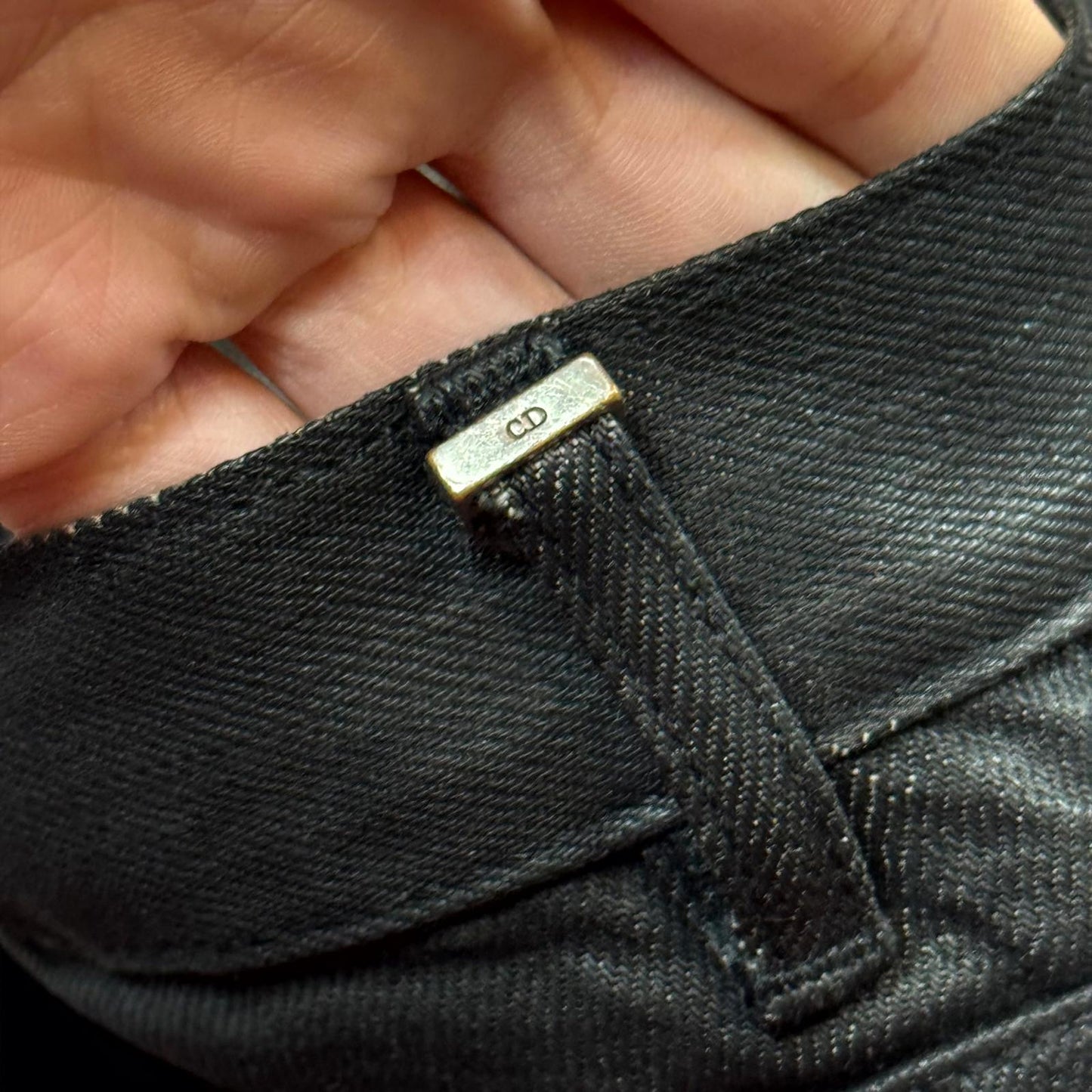 SS04 Dior Homme Waxed Strip Denim