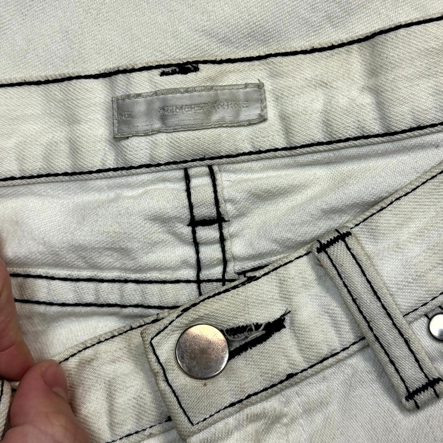 SS02 Number Nine White Modern Age Patchwork Denim