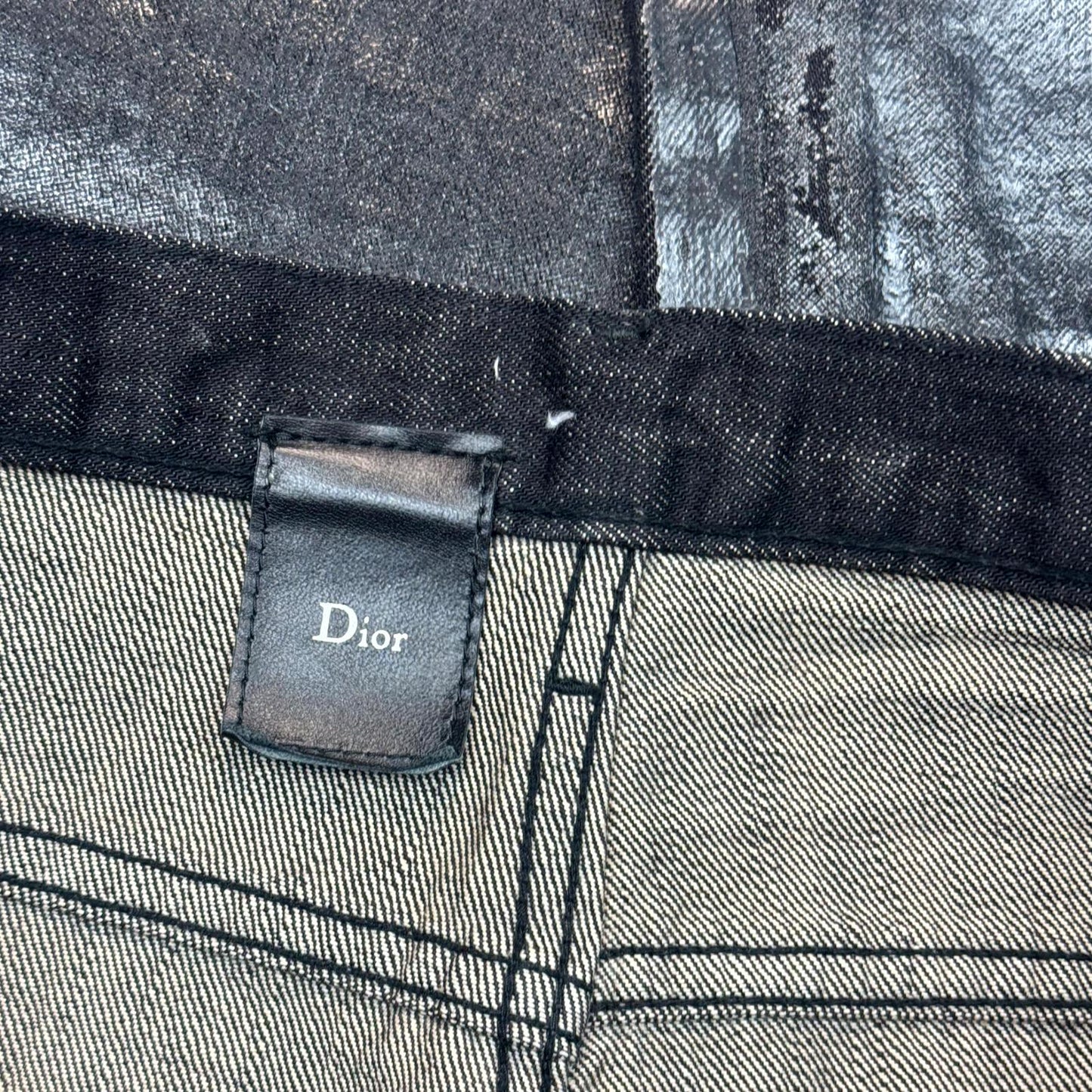 AW03 Dior Homme Black Waxed Luster Denim