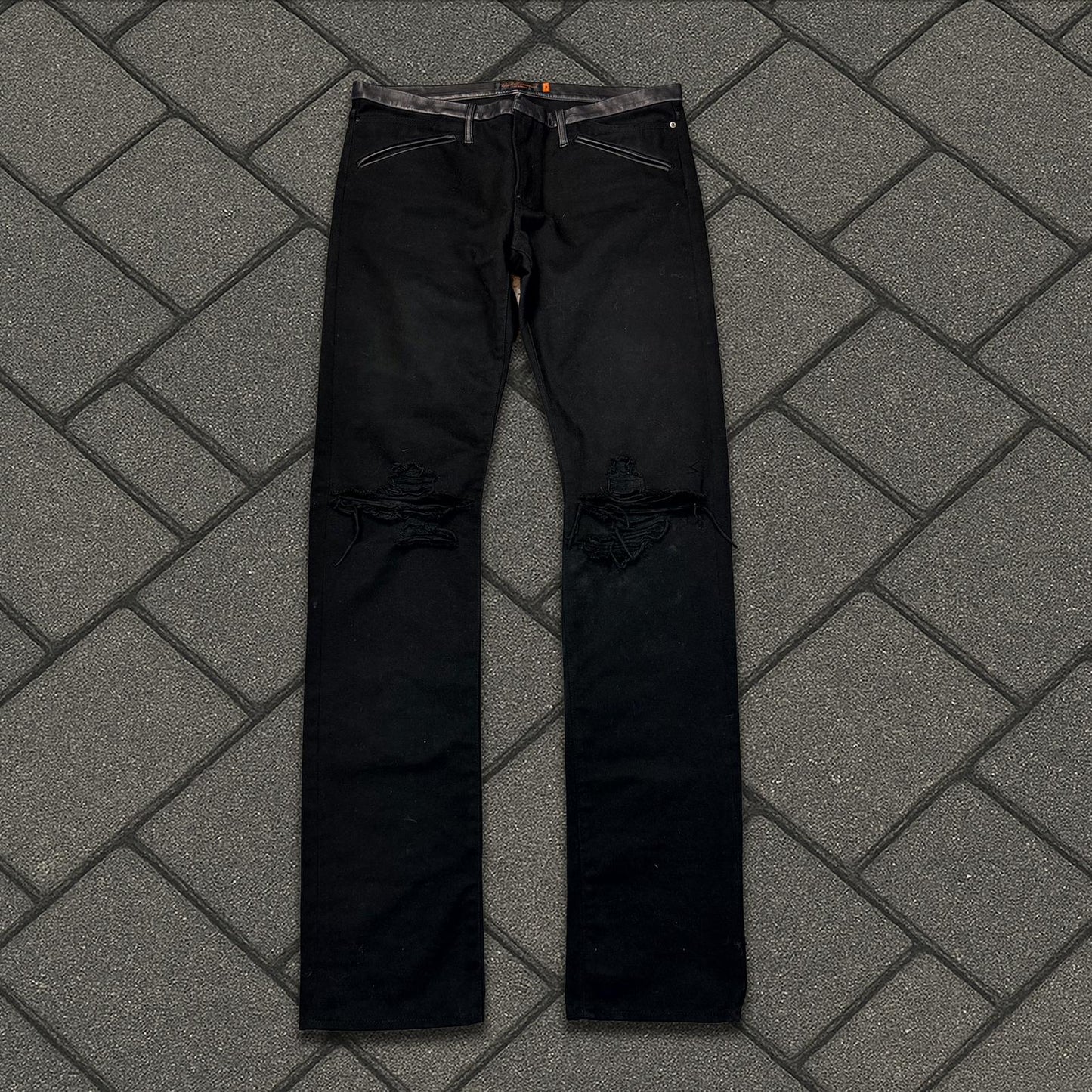 AW05 Undercover Leather Cummerbund Denim