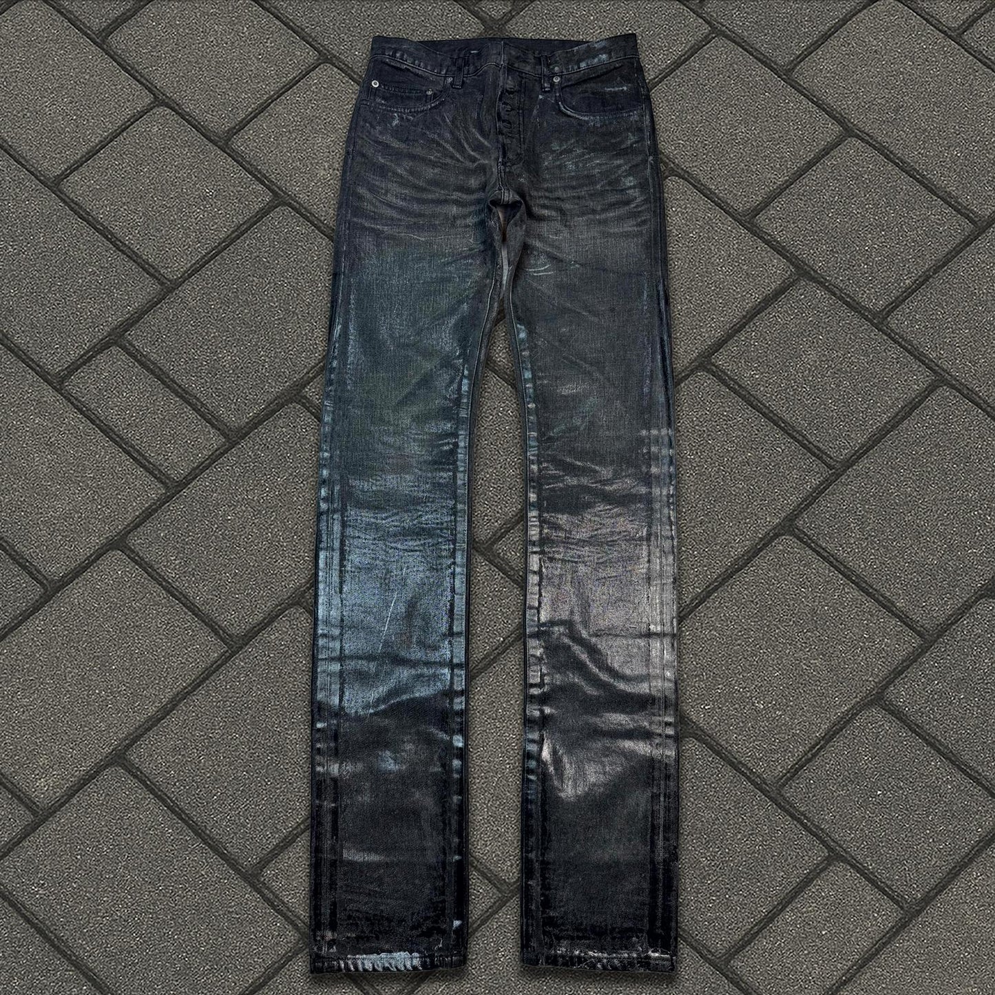 AW04 Dior Homme Black Waxed Luster Denim