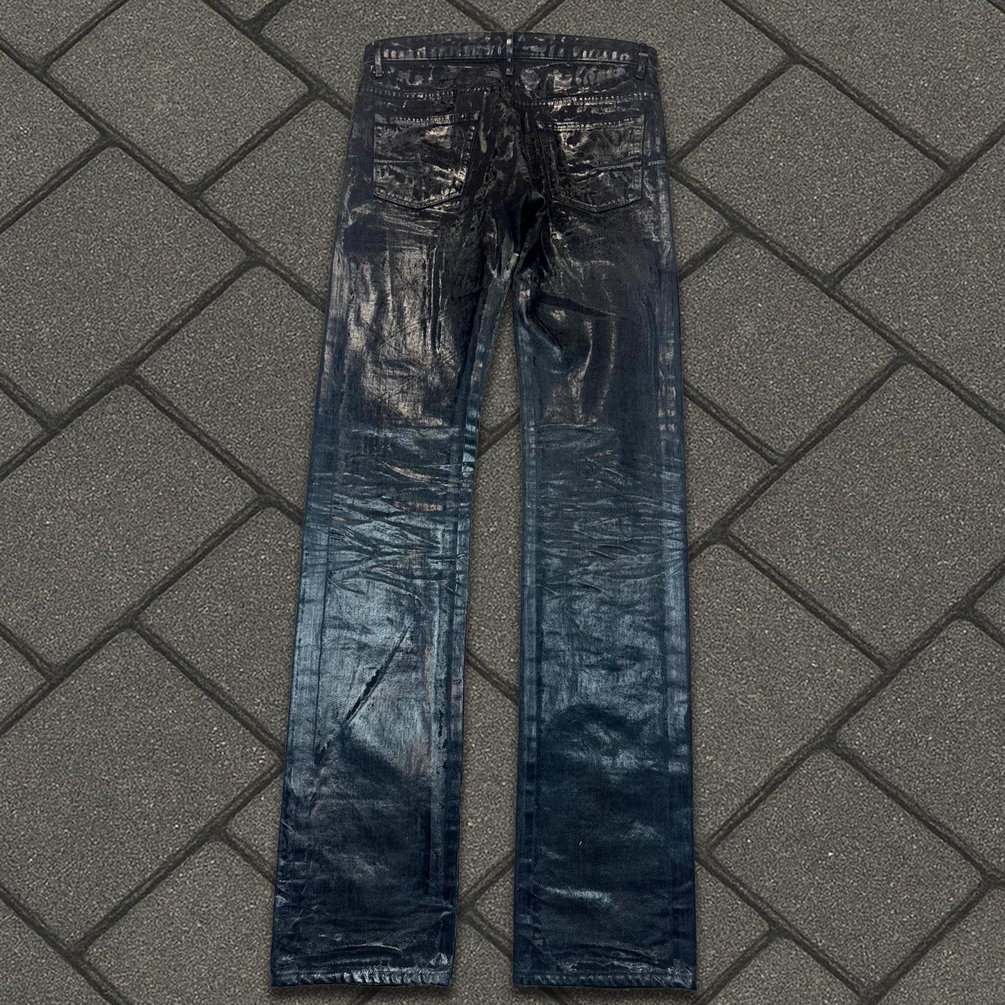 AW03 Dior Homme Black Waxed Luster Denim