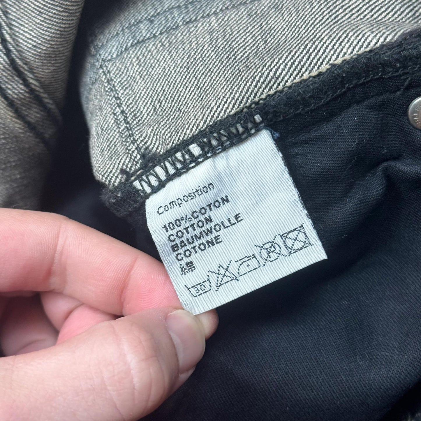 AW05 Dior Homme Black Waxed Denim