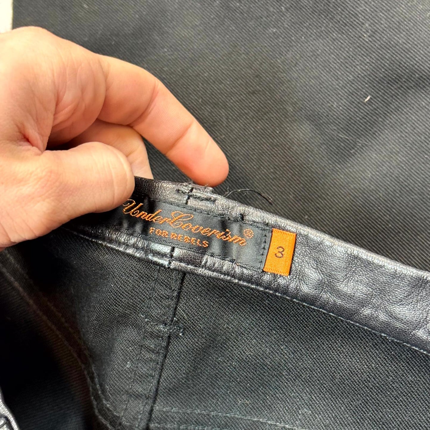 AW05 Undercover Leather Cummerbund Denim