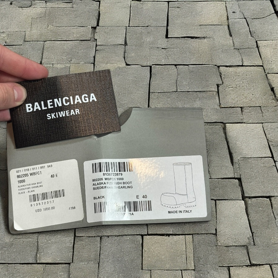 Balenciaga Black Alaska Fur Ugg Boot