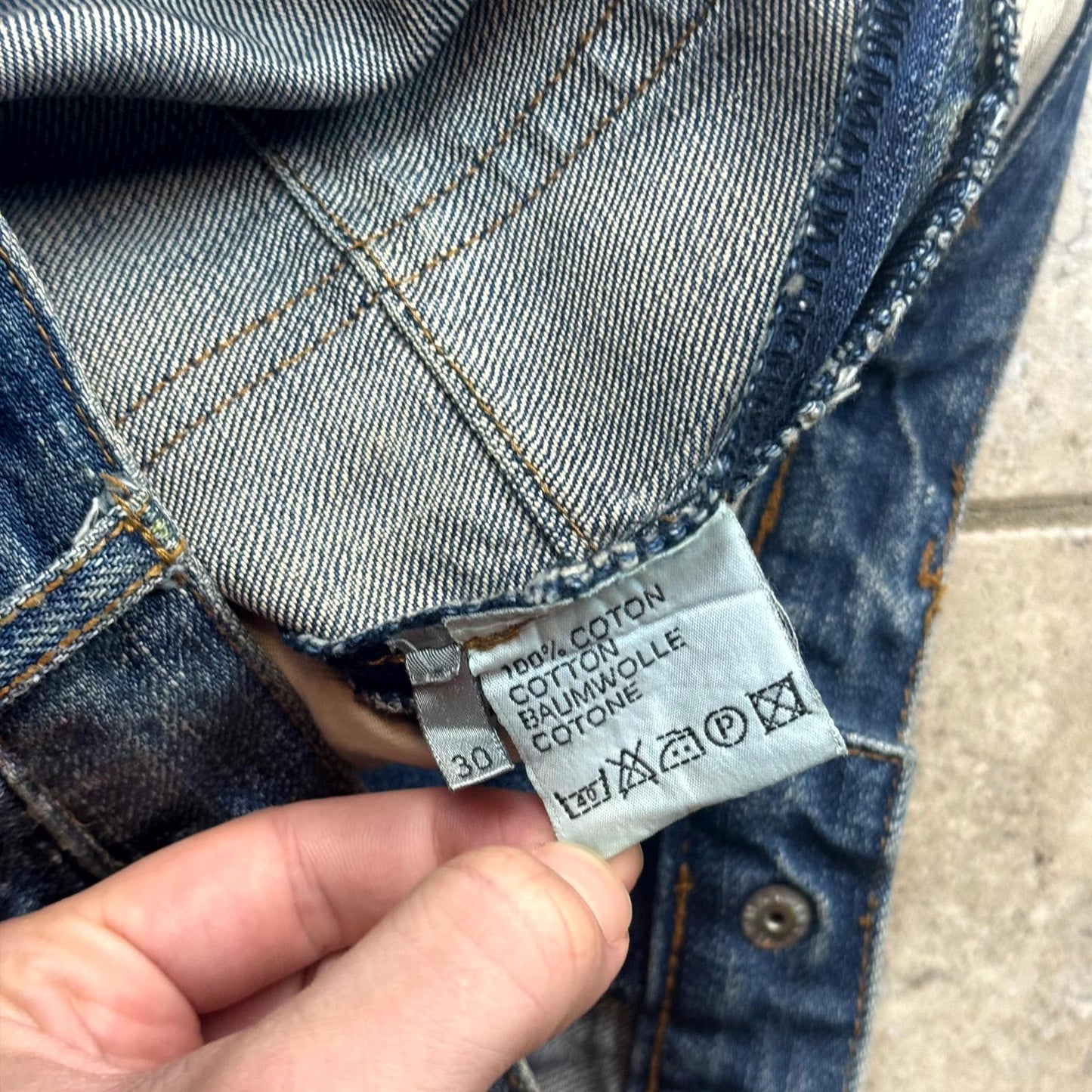 AW03 Dior Homme Blue Waxed Luster Denim