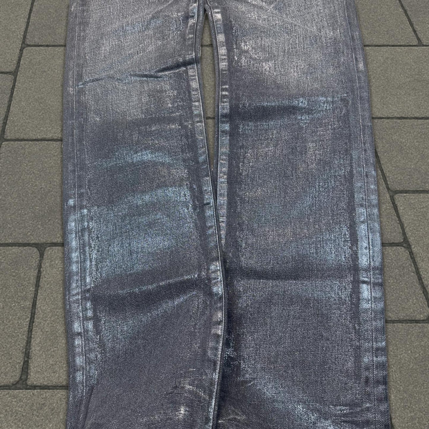 AW04 Dior Homme Black Luster Wax Denim