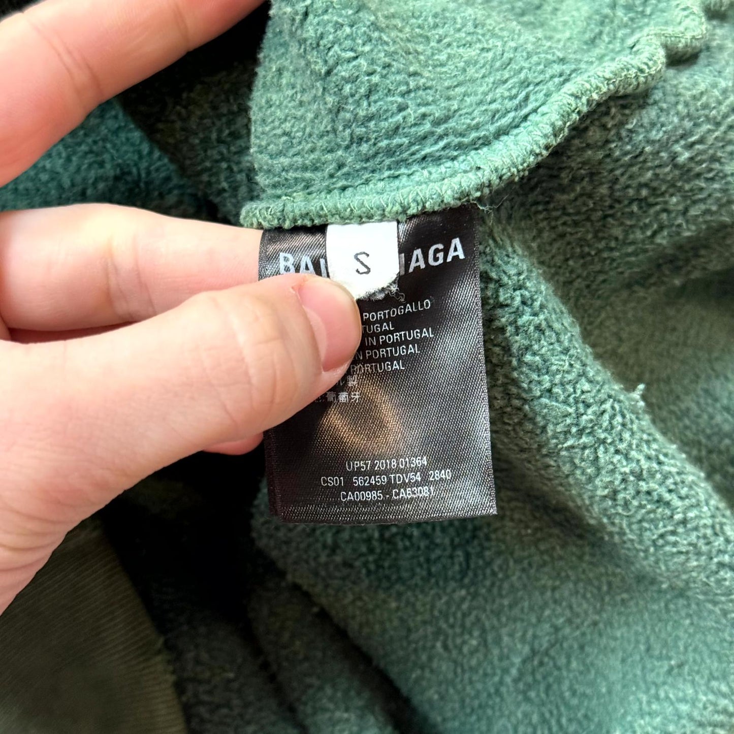2018 Balenciaga Green Washed Whale Hoodie