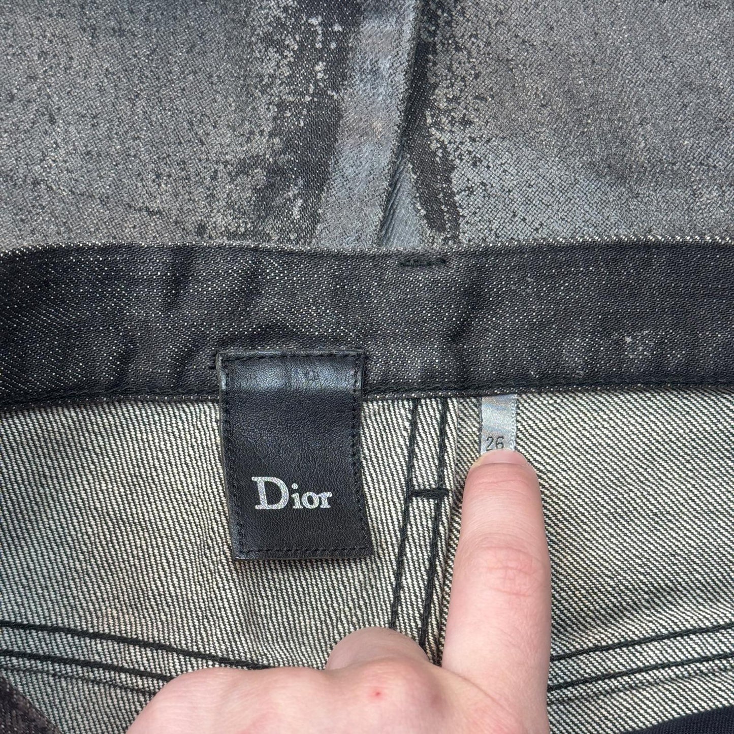 AW08 Dior Homme Black Luster Wax Denim