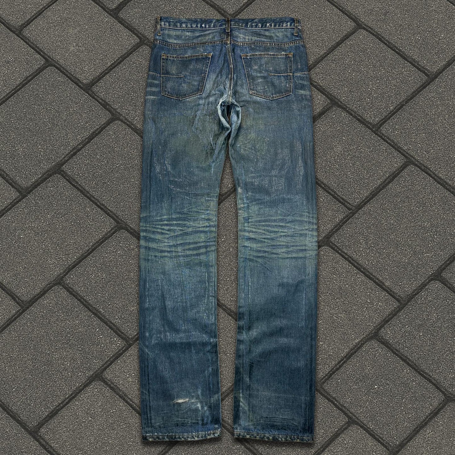 AW03 Dior Homme Blue Waxed Luster Denim