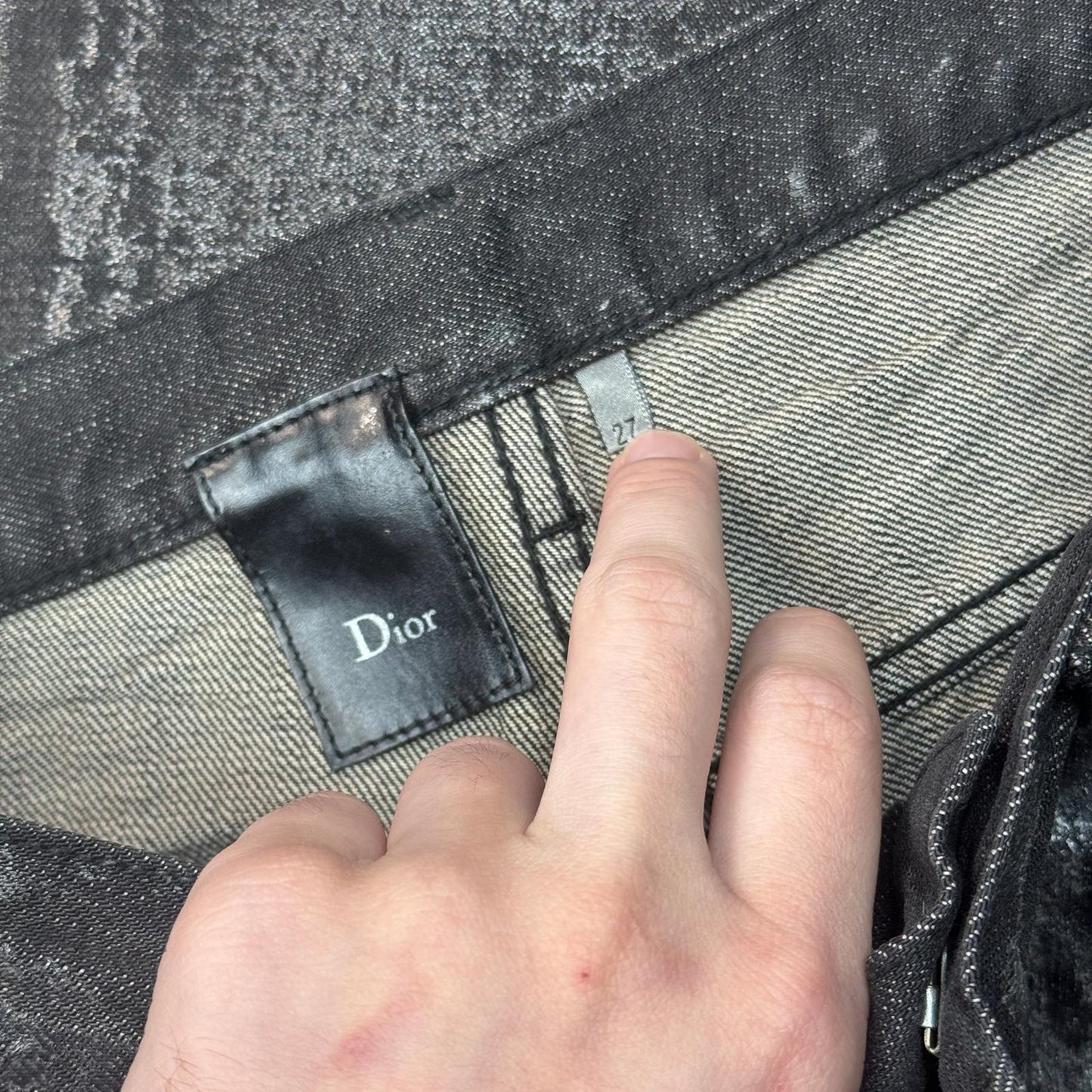 AW07 Dior Homme Black Luster Wax Denim