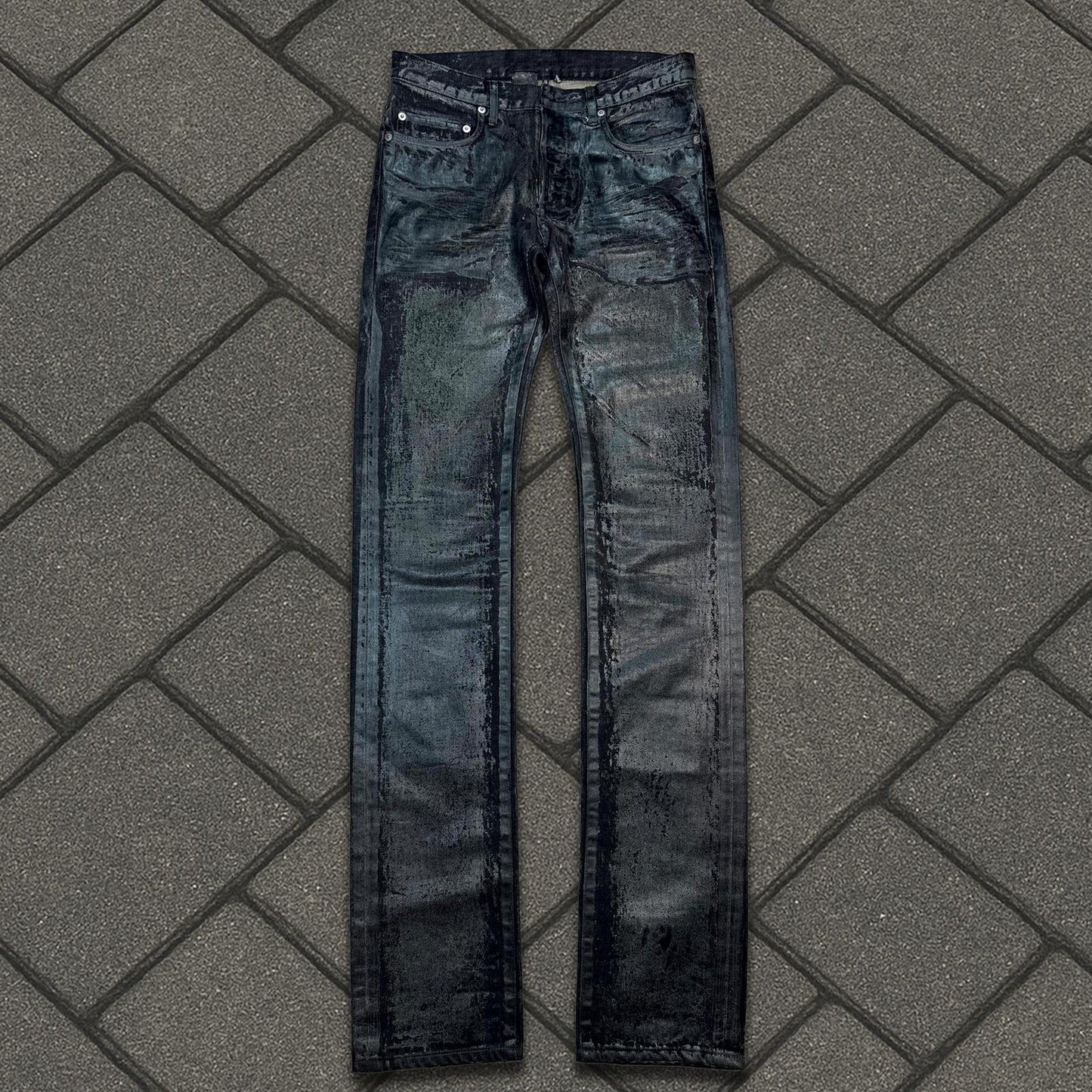 AW08 Dior Homme Black Waxed Luster Denim
