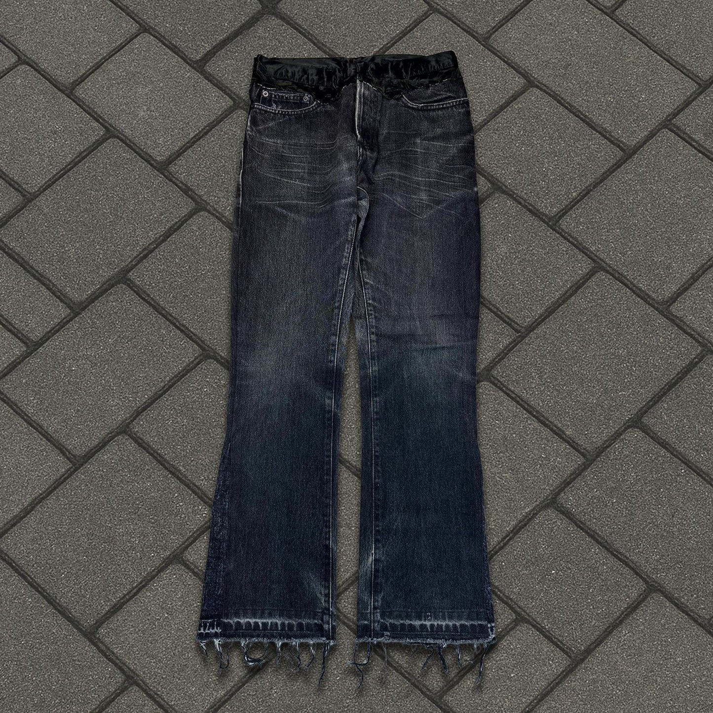 AW06 Dior Homme Satin Waist Cummerbund Denim