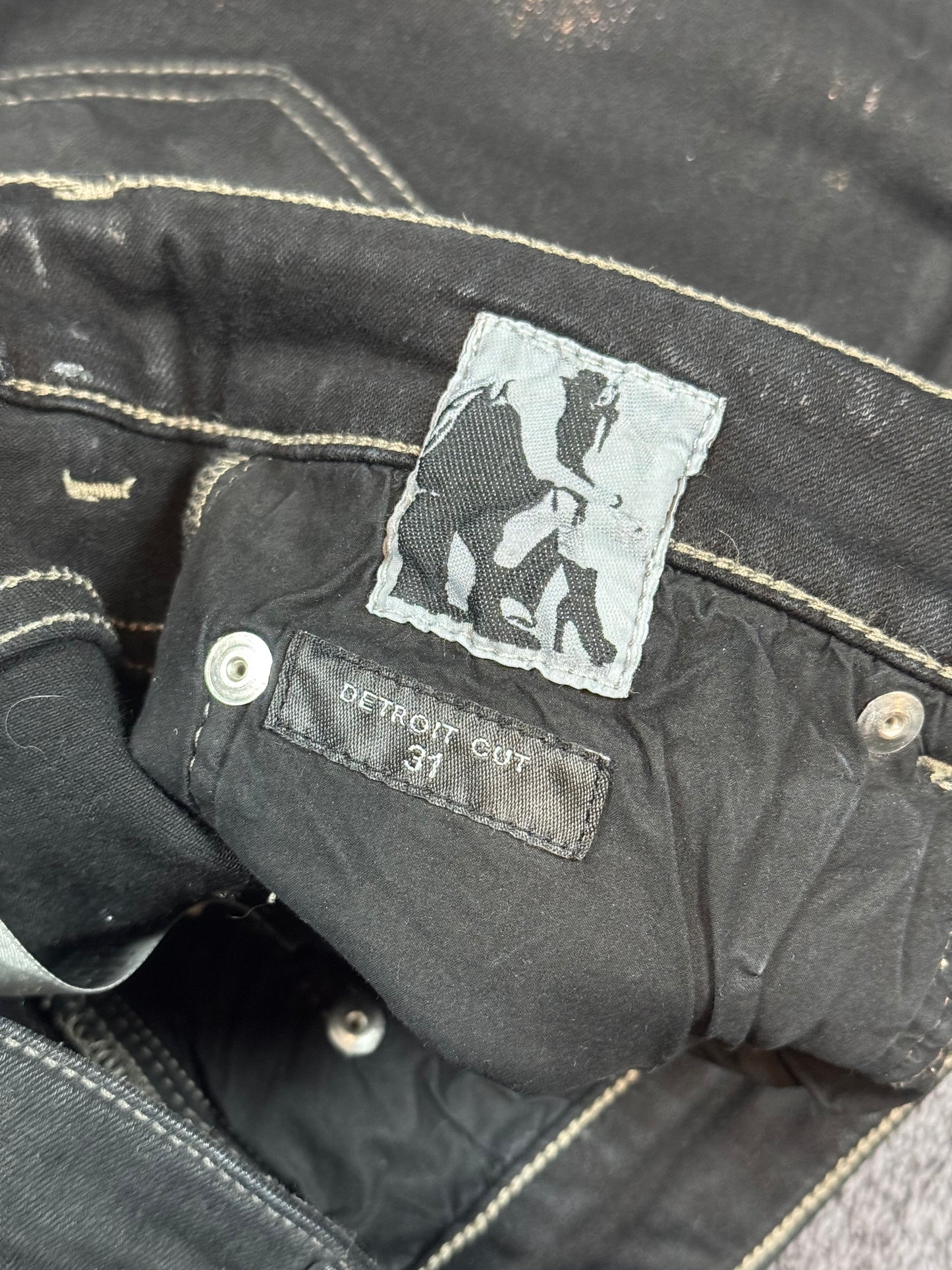 Rick Owens Waxed Detroit Cut Denim