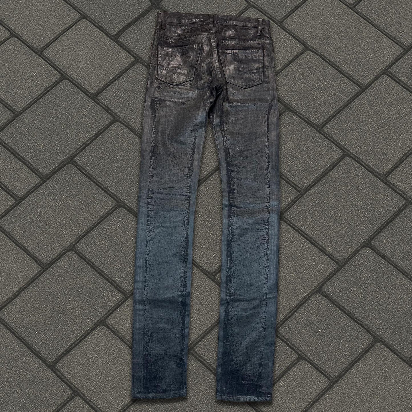 AW08 Dior Homme Black Luster Wax Denim
