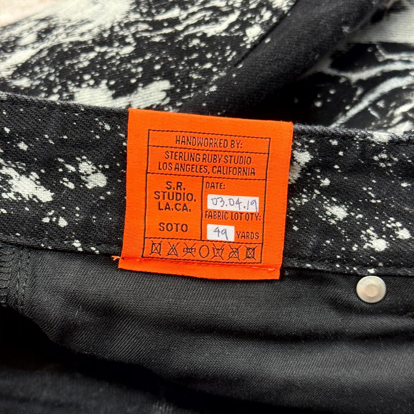 Sterling Ruby Black Soto Tie Dye Denim