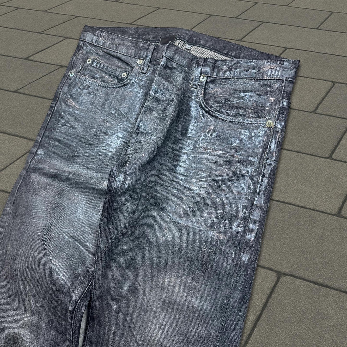 AW05 Dior Homme Black Luster Wax Denim