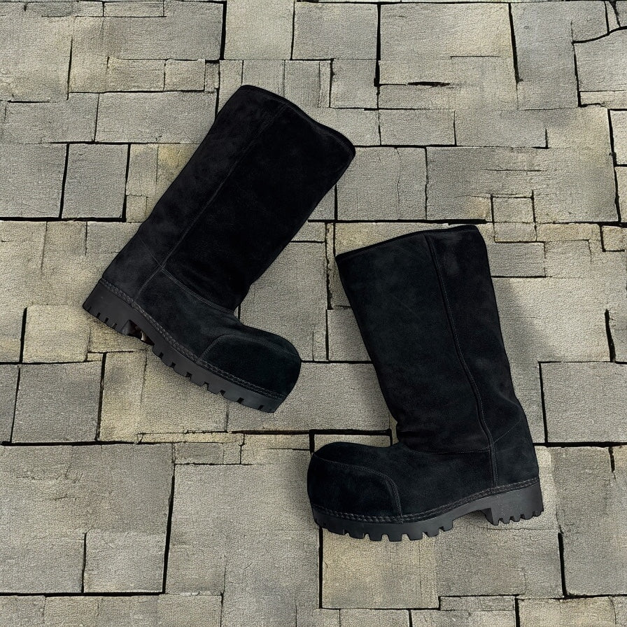 Balenciaga Black Alaska Fur Ugg Boot