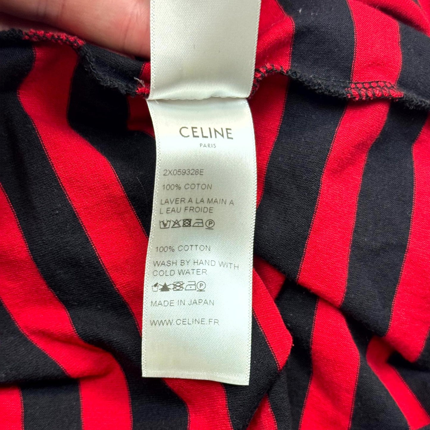 Celine Red Striped Tee