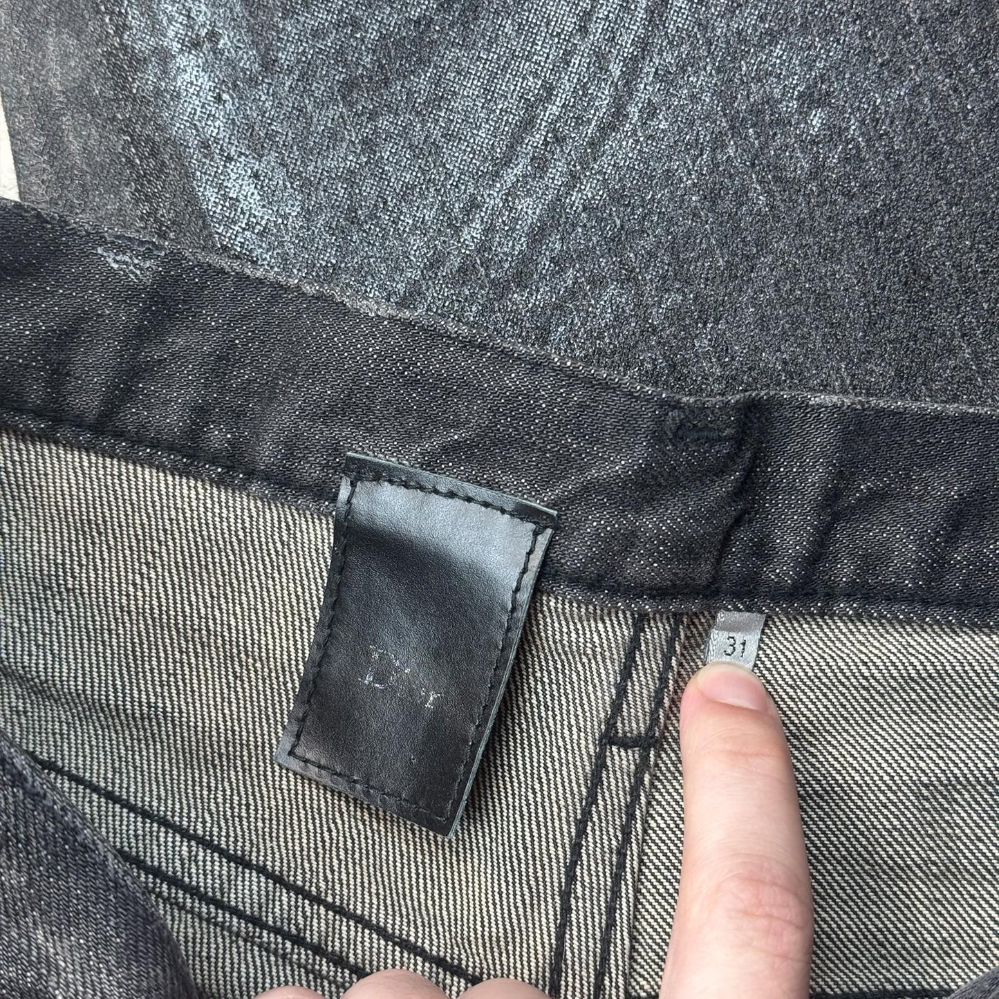 AW04 Dior Homme Black Luster Wax Denim