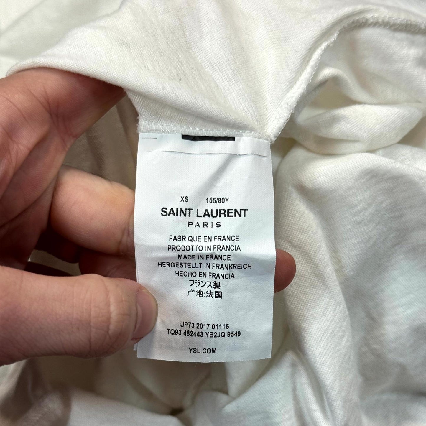 2017 Saint Laurent Paris White “No Smoking” Tee