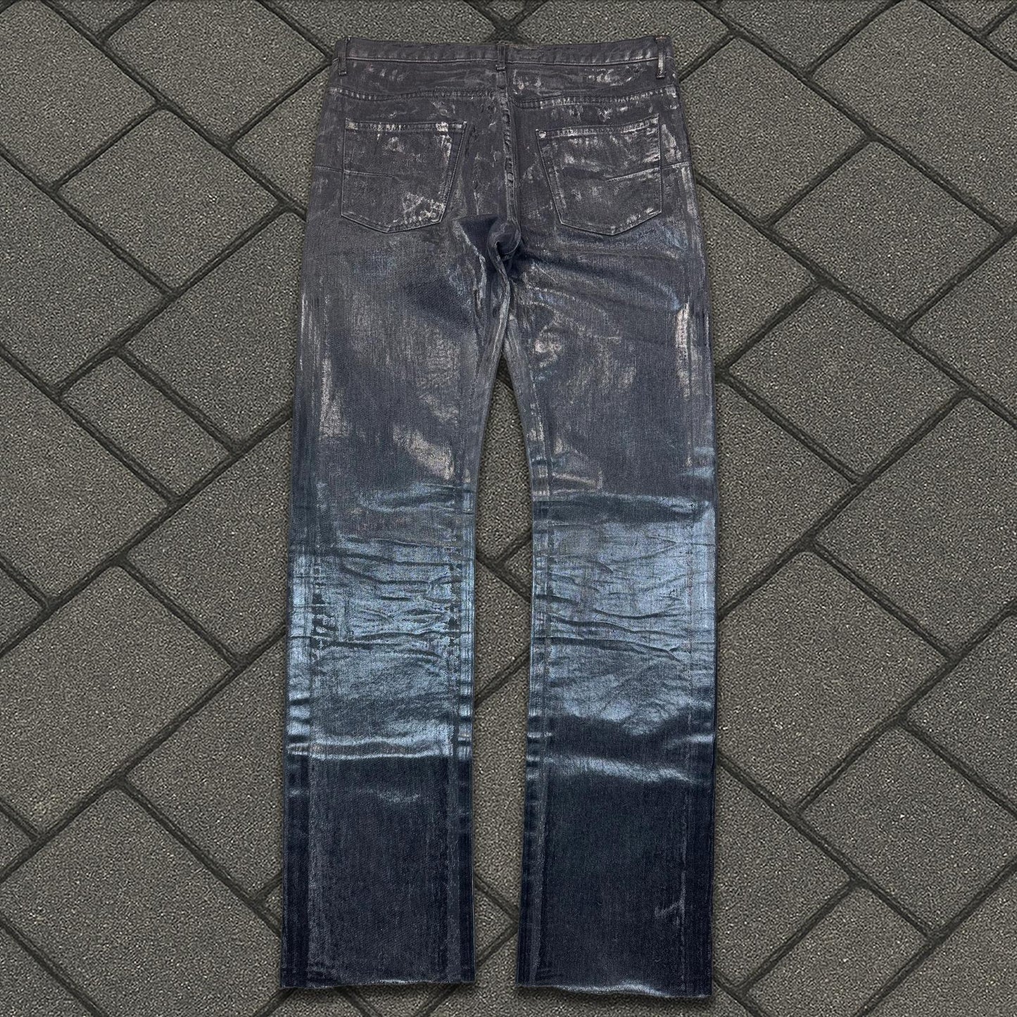 AW04 Dior Homme Black Luster Wax Denim