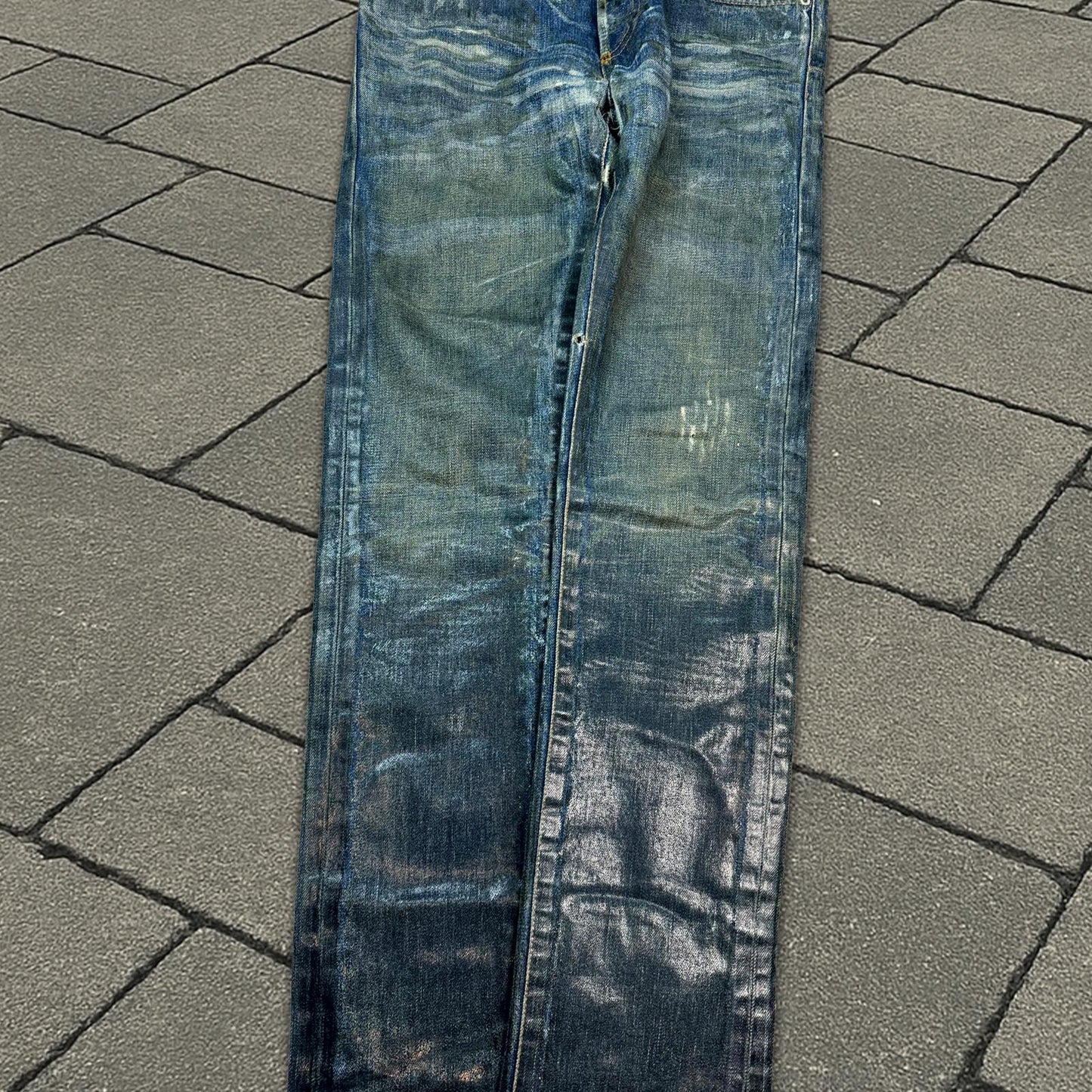 AW04 Dior Homme Blue Waxed Luster Denim