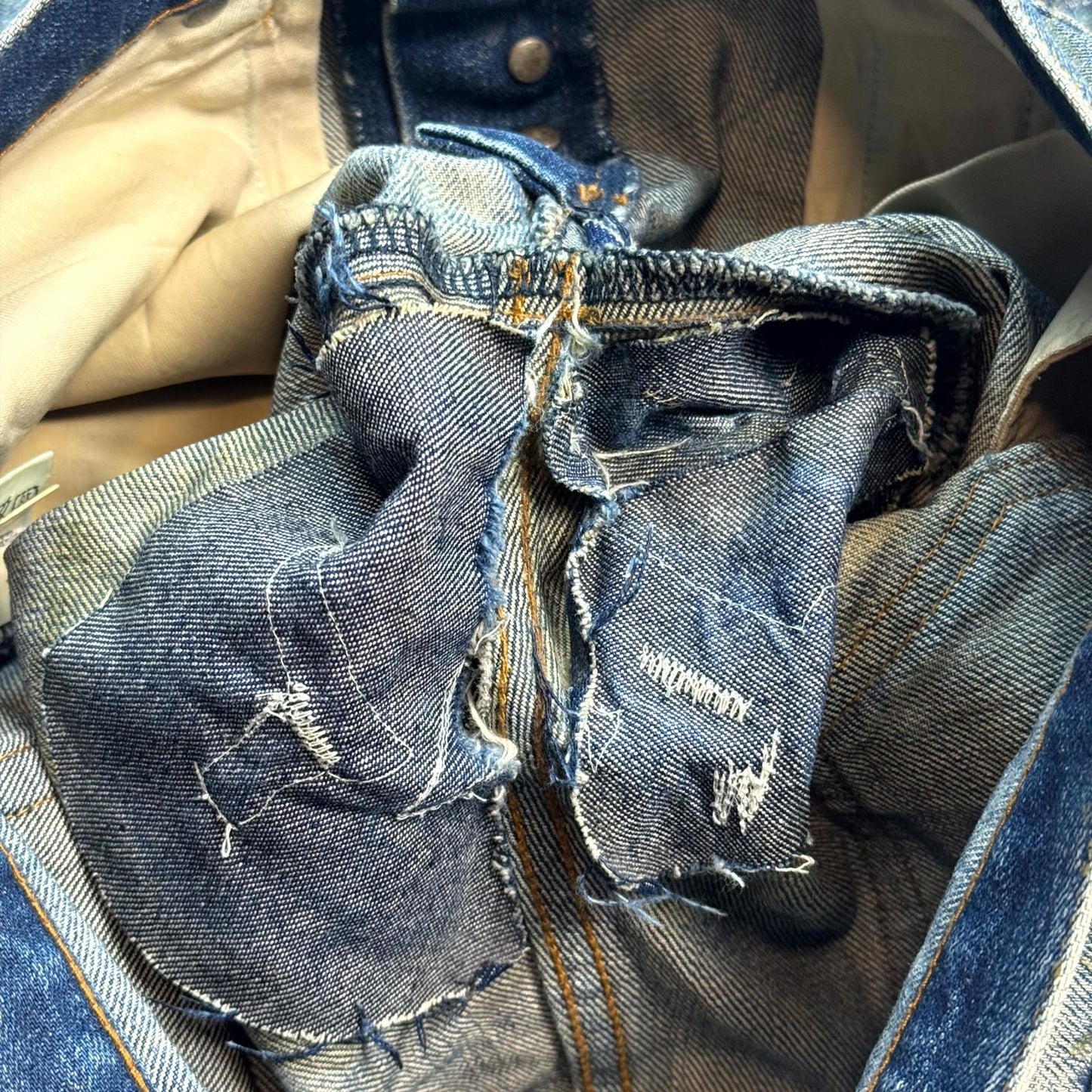 AW04 Dior Homme Blue Waxed Luster Denim