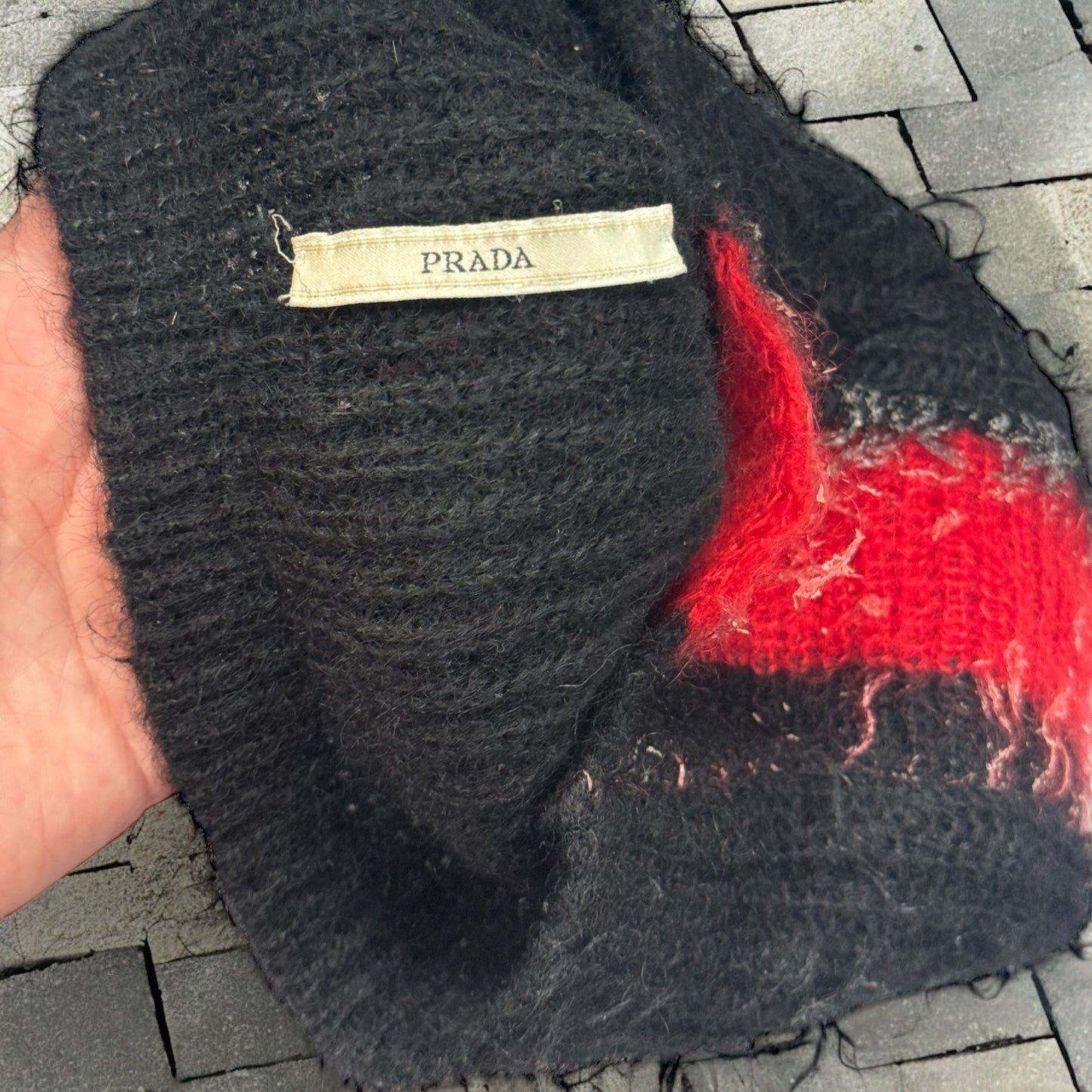 FW07 Prada Red Mohawk Beanie