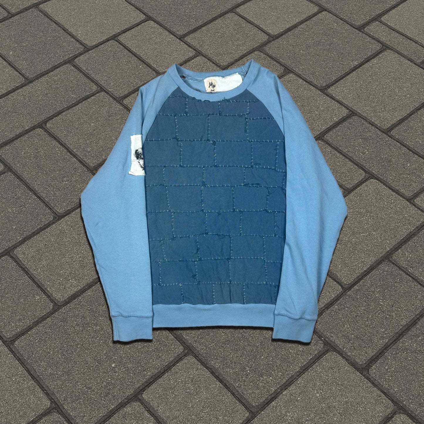 Miju Repairs Blue ‘Lost Youth’ Patchwork Crewneck