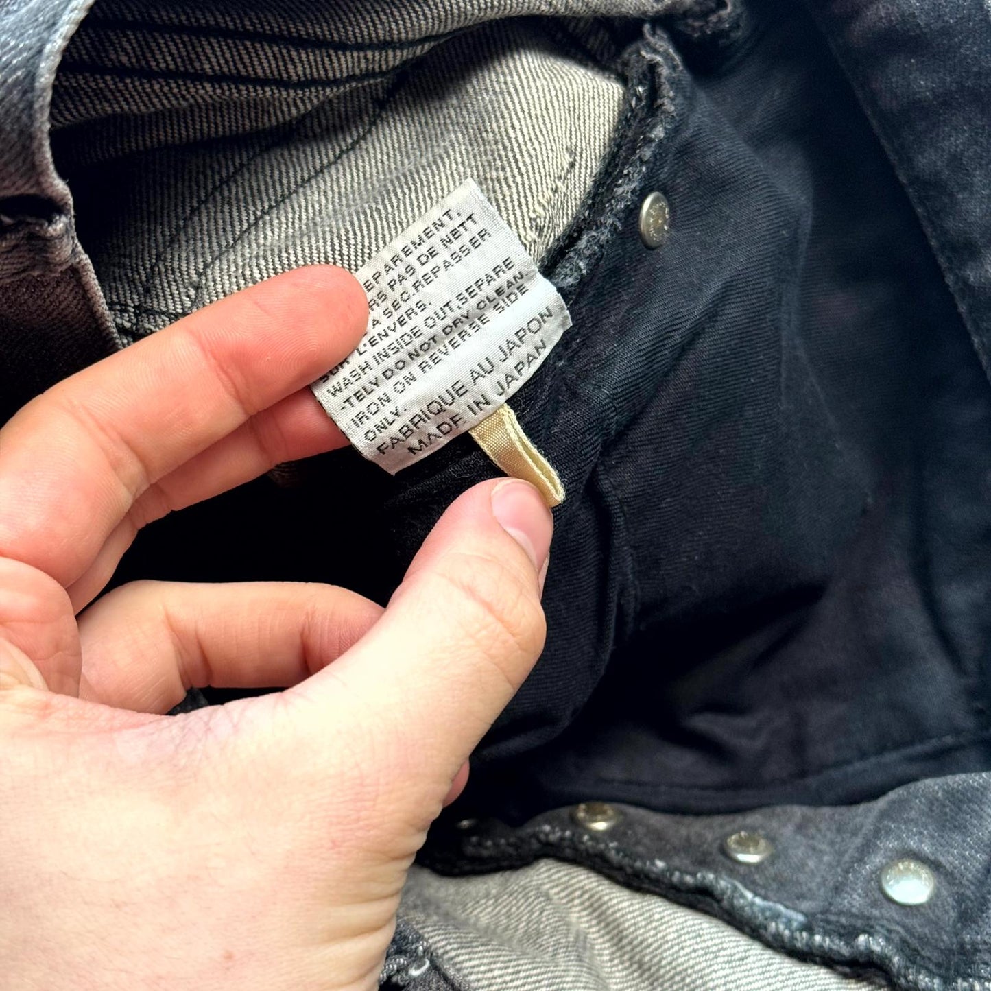 AW05 Dior Homme Black Waxed Luster Denim
