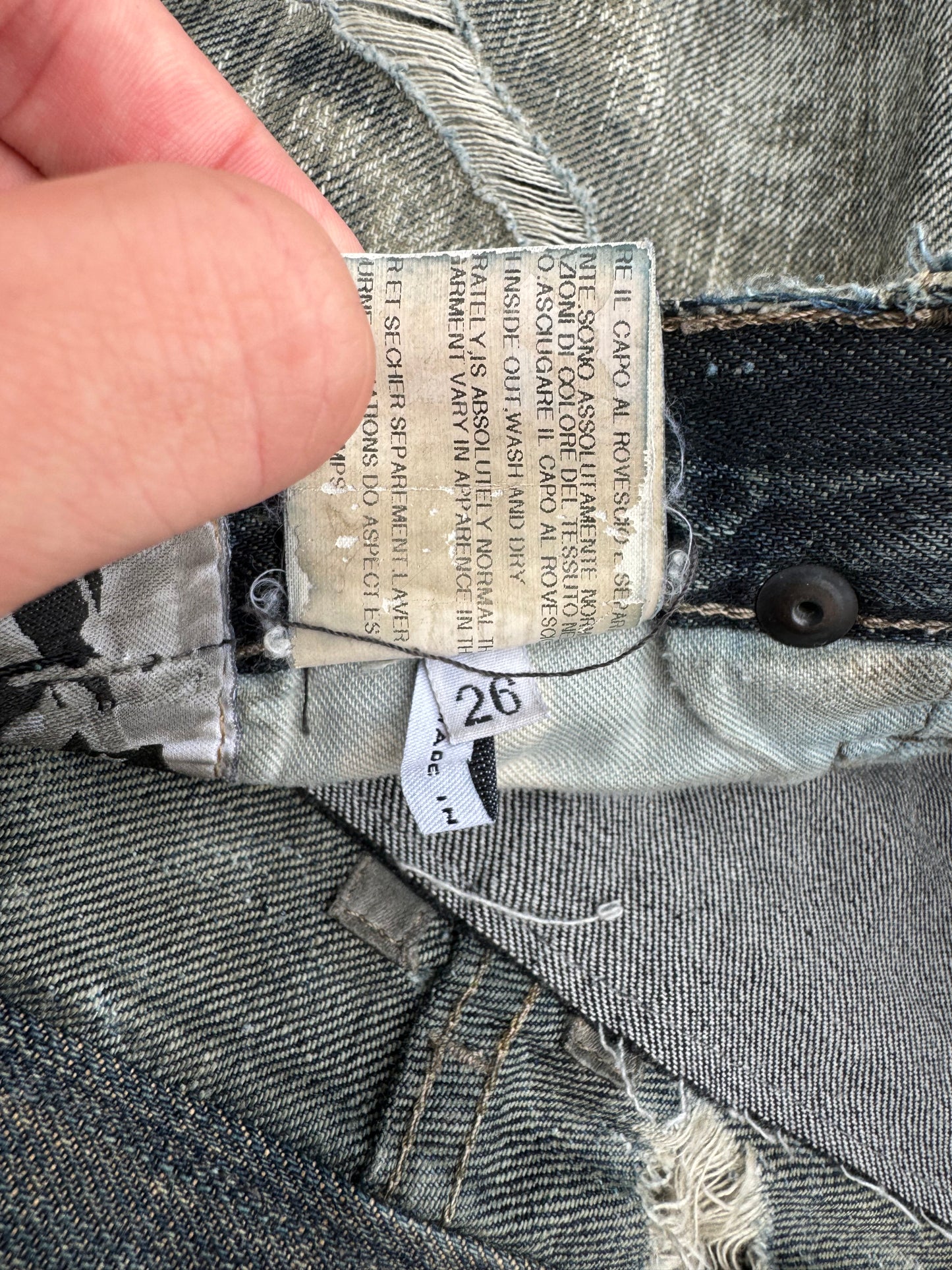 SS09 Rick Owens “Strutter” Acid Wash Banana Cut Denim