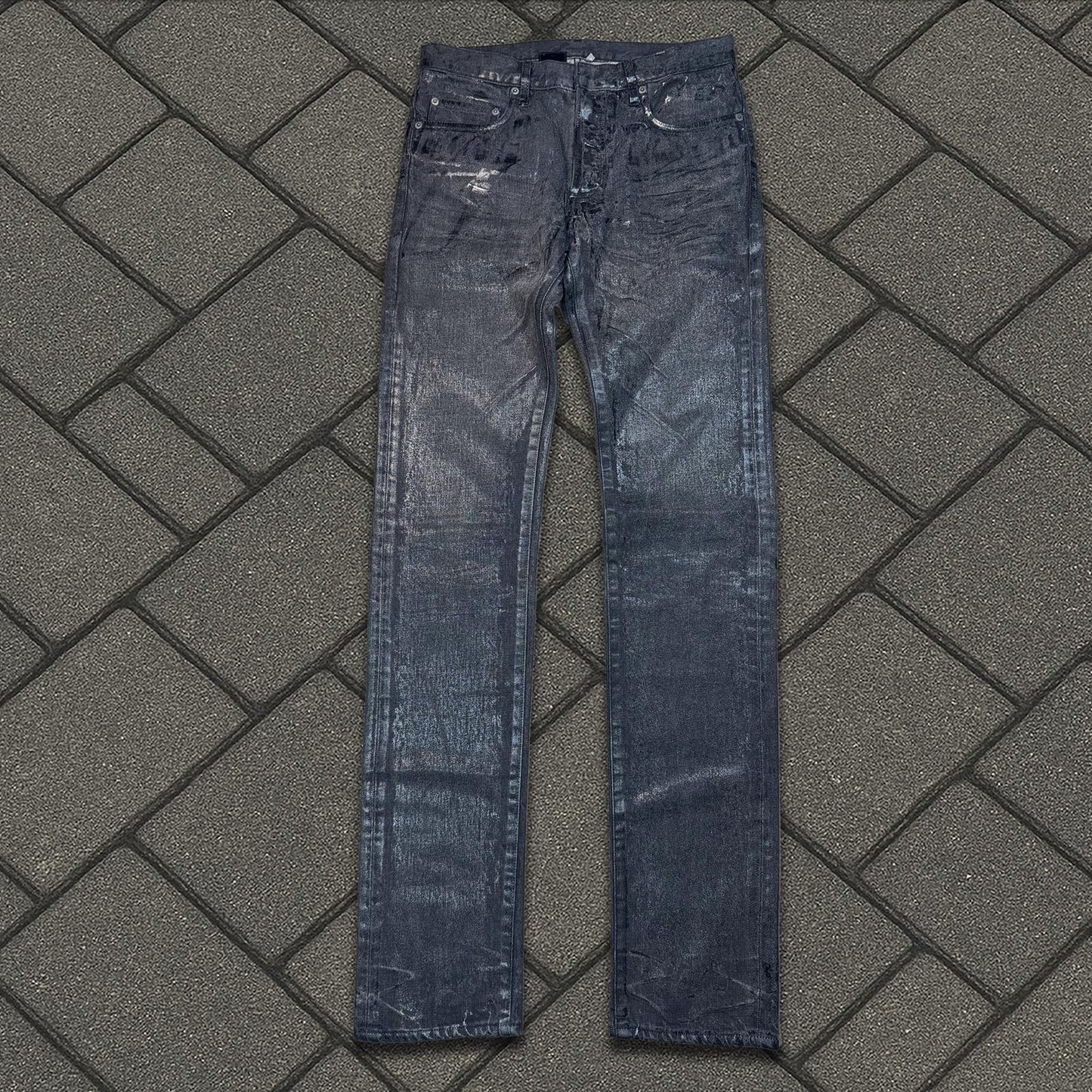 AW05 Dior Homme Black Luster Wax Denim