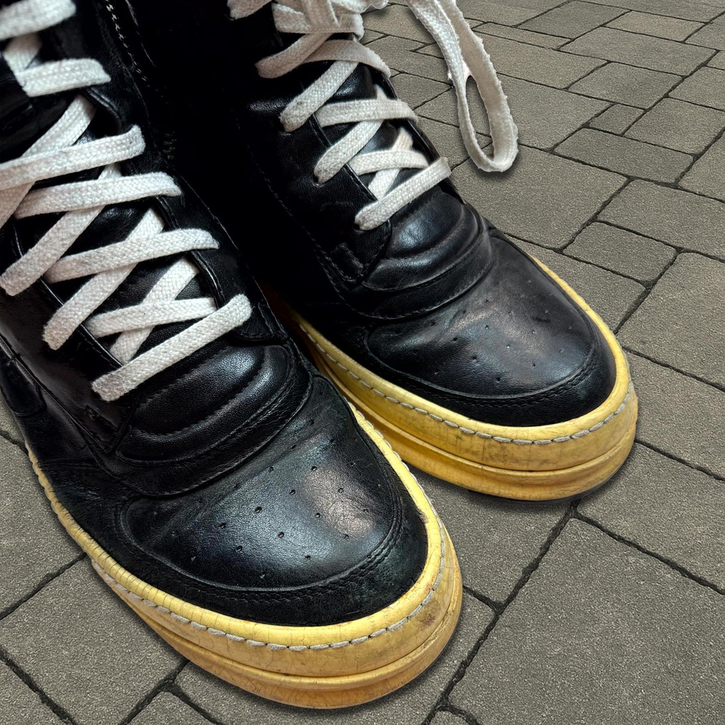 AW06 Rick Owens Black Leather Dunks