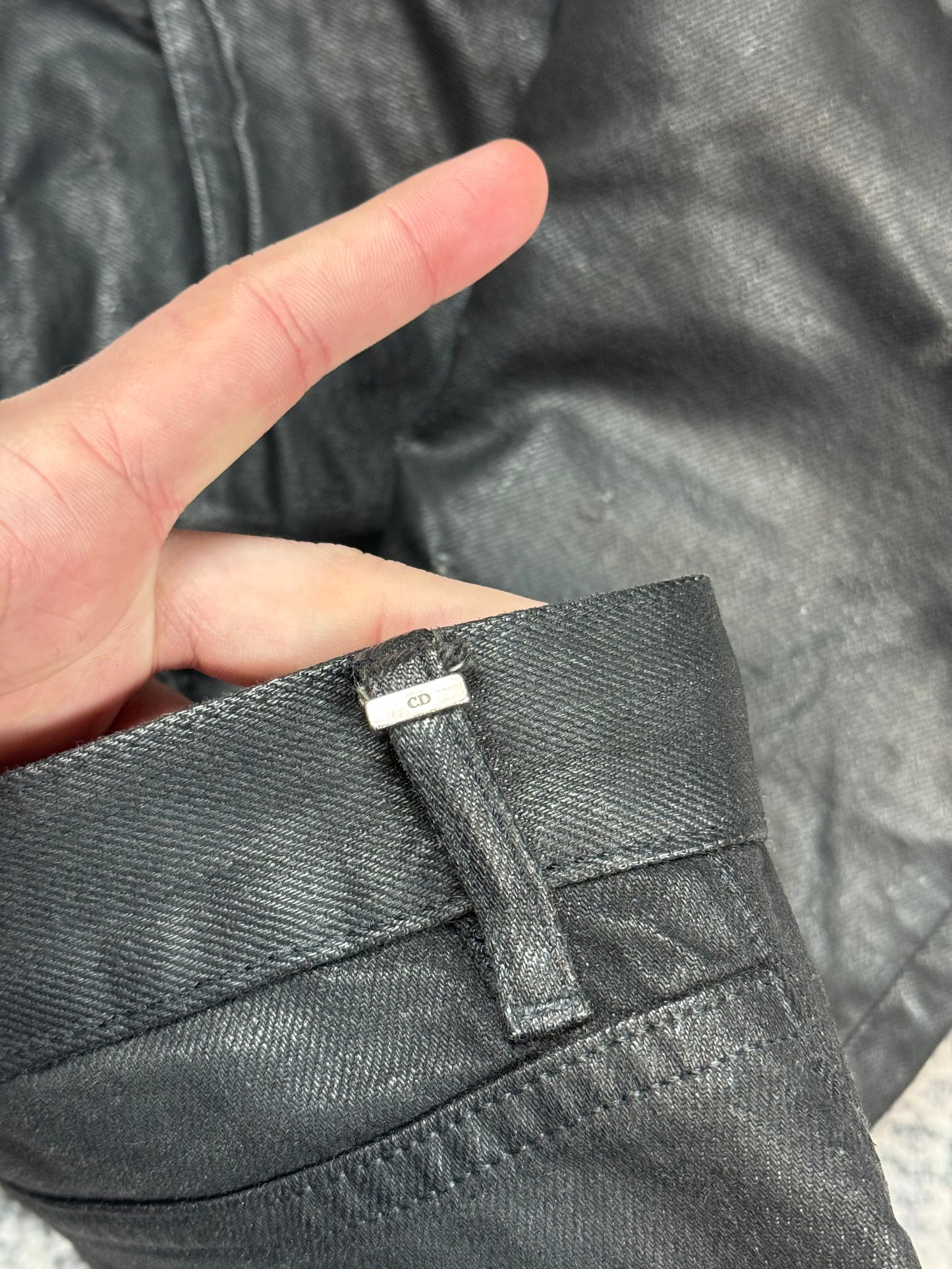 SS04 Dior Homme Strip Waxed Denim
