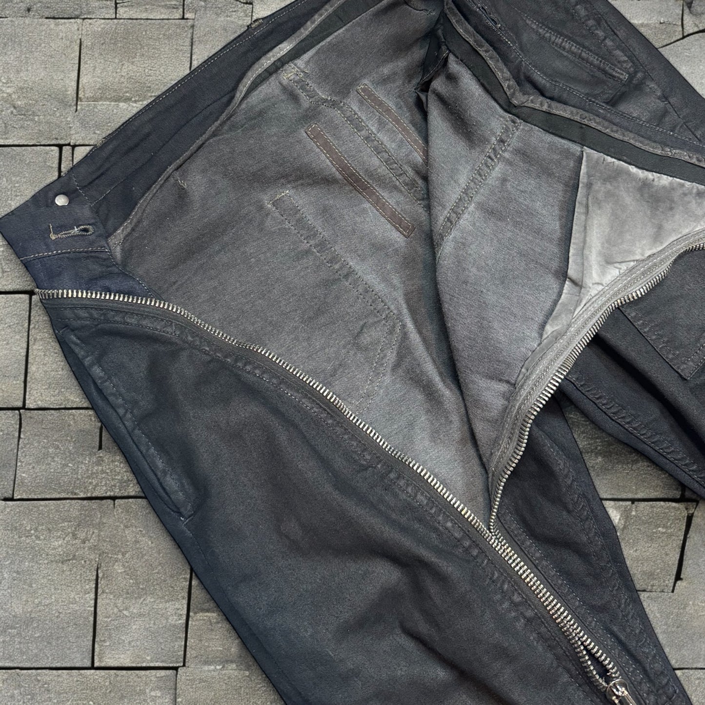 SS14 Rick Owens Waxed Aircut Denim