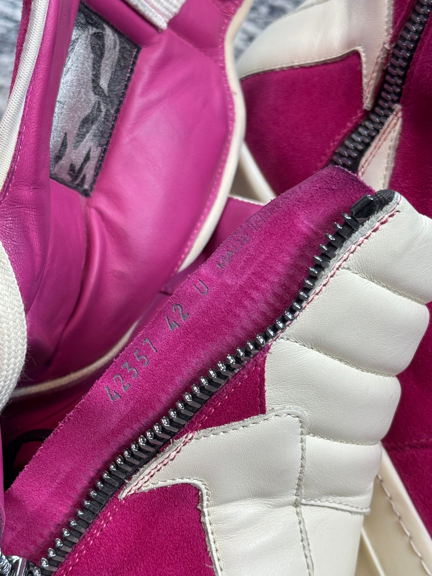 SS23 Rick Owens Pink Suede Geobaskets