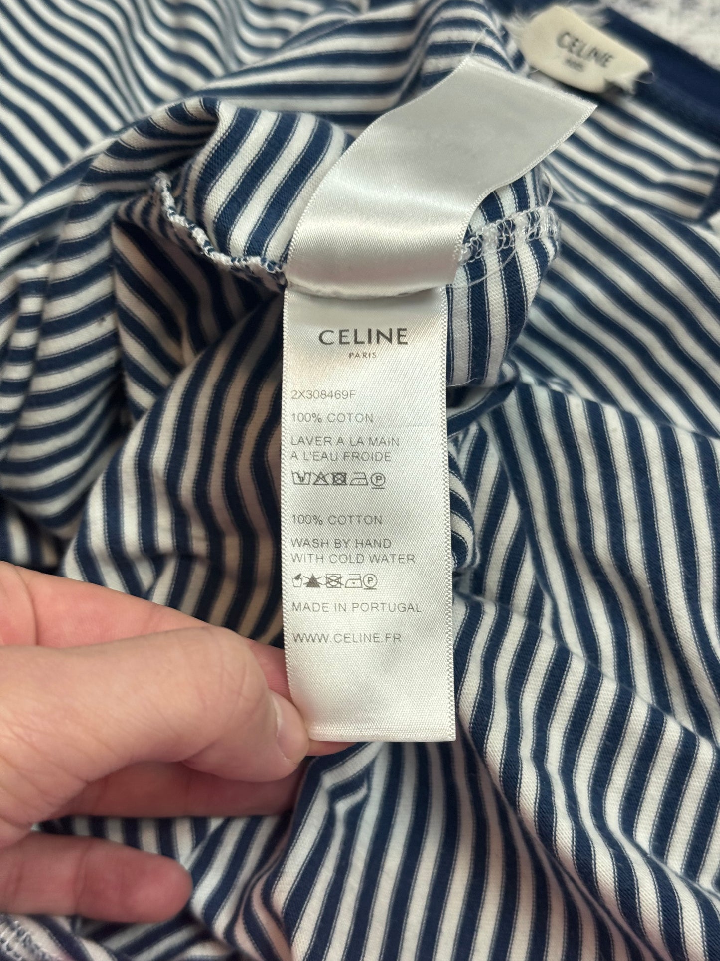 Celine Blue Striped Tee Shirt