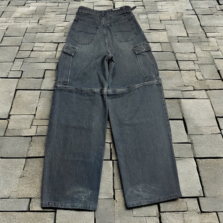 FW21 Balenciaga Indigo Convertible Denim Cargos
