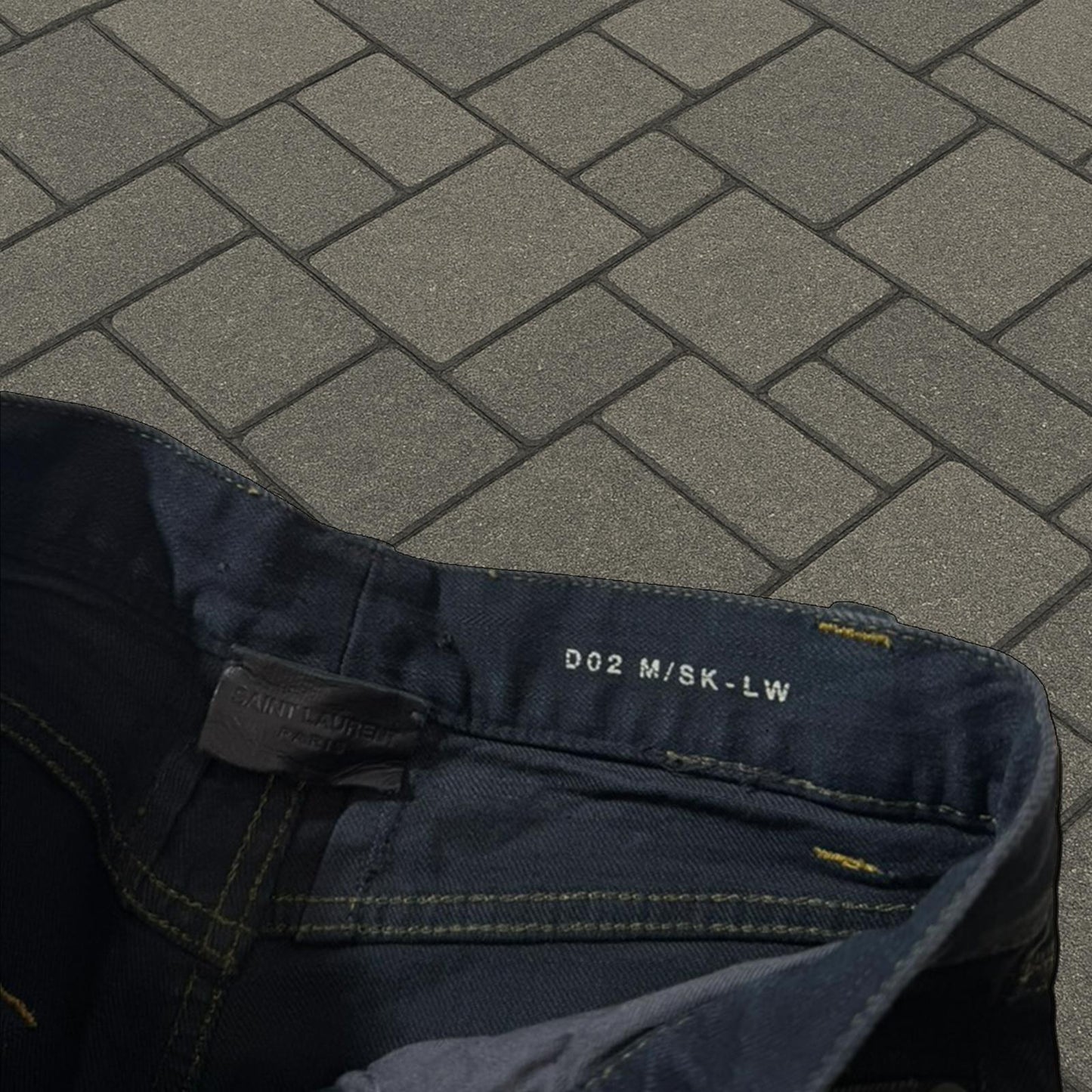 FW13 Saint Laurent Paris Oil Spill Chain Denim